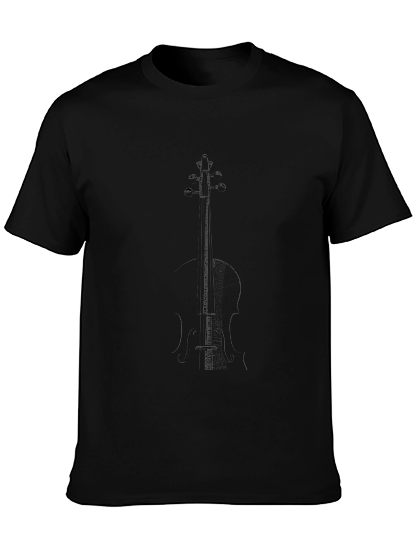 Black Cello Outline Graphic Tee
