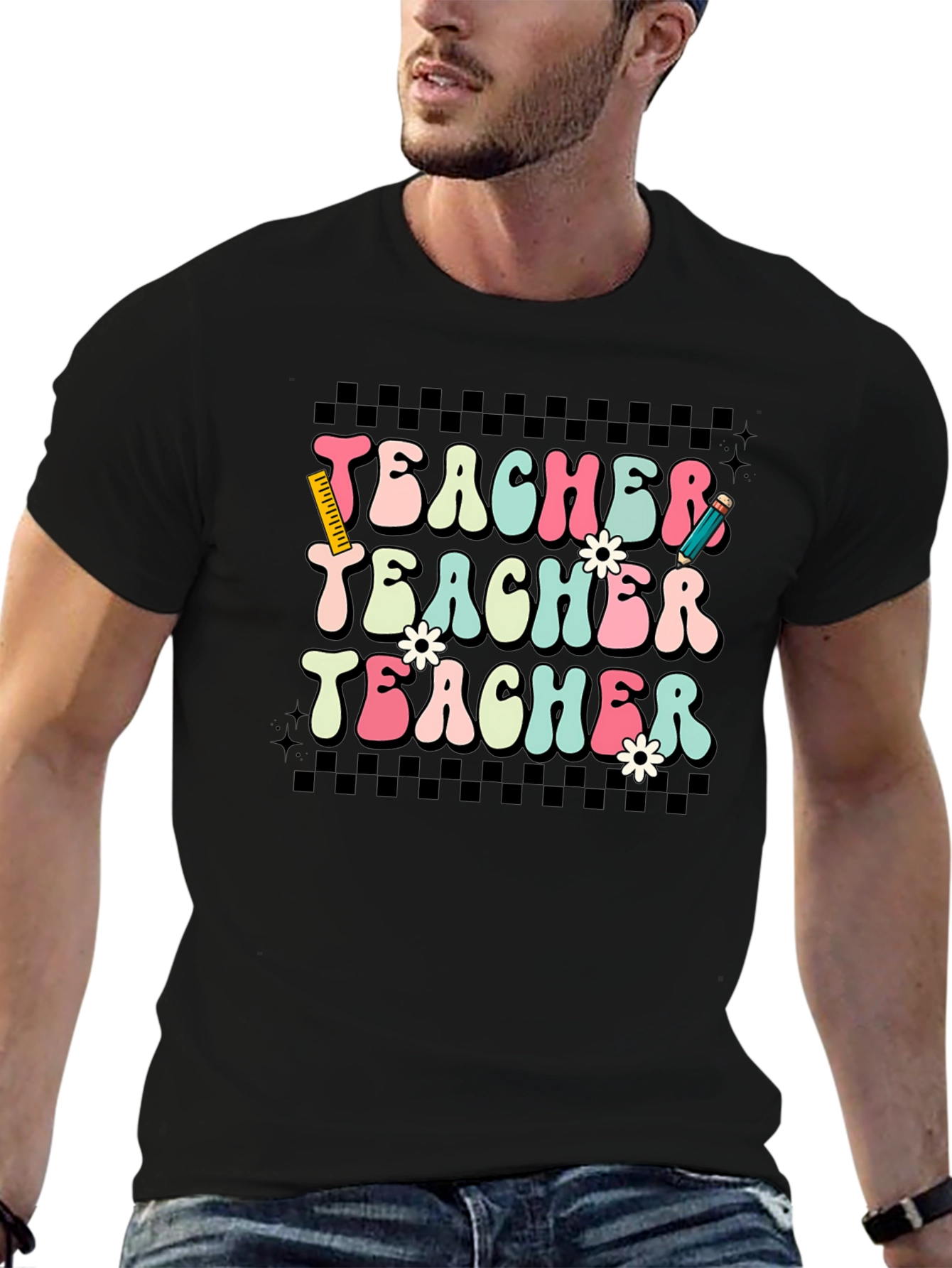Retro Teacher T-Shirt Floral Teacher Tee