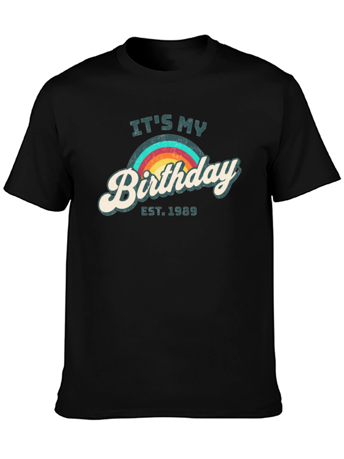 Retro Birthday EST. 1989 Rainbow Tee