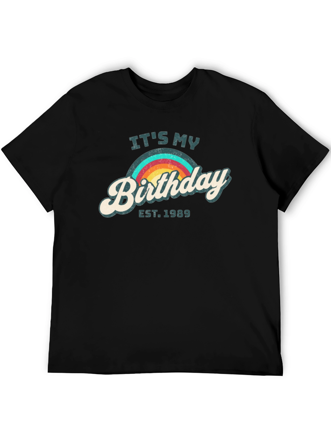 Retro Birthday EST. 1989 Rainbow Tee