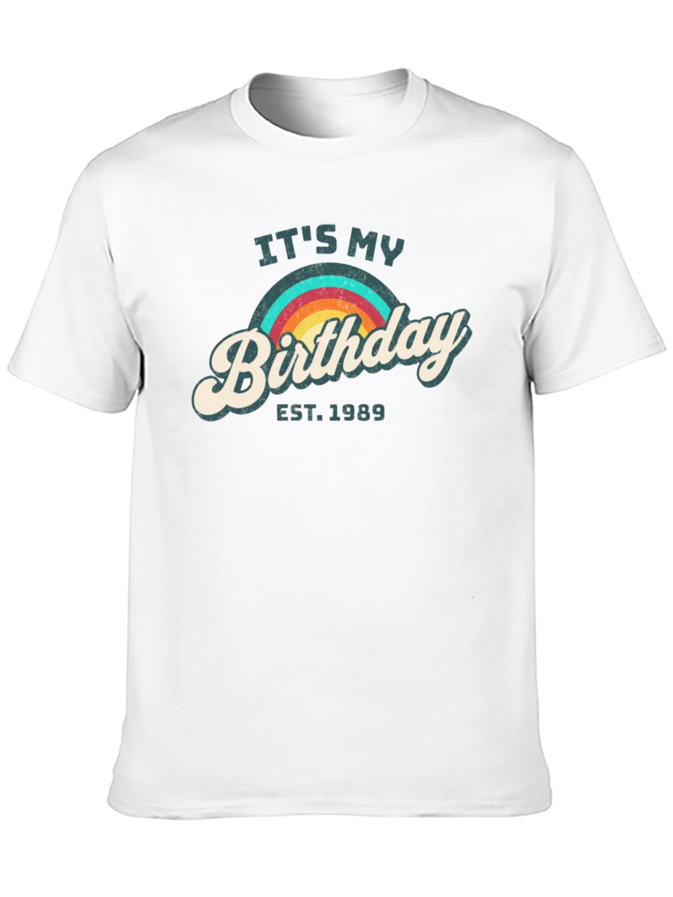 Retro Birthday EST. 1989 Rainbow Tee