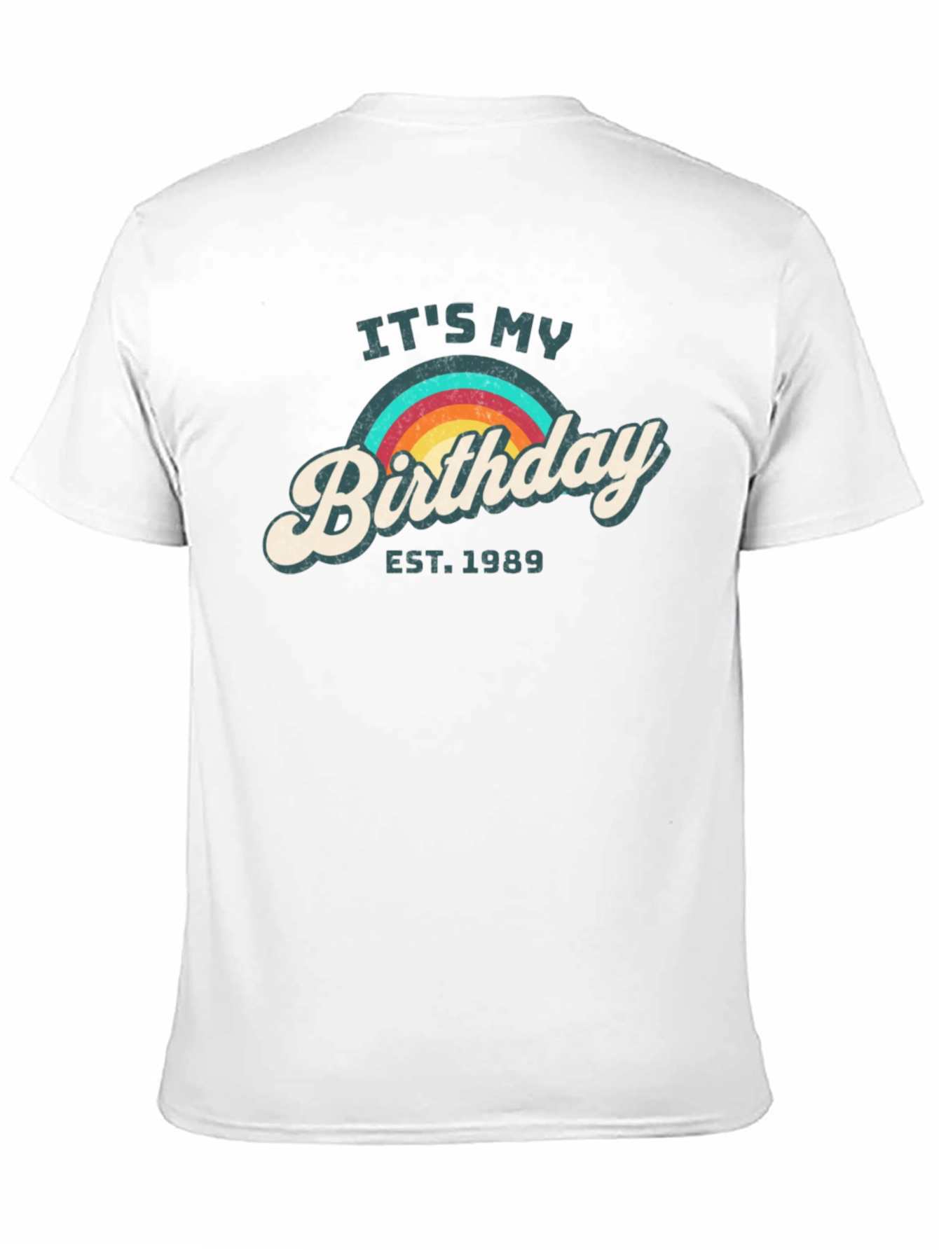 Retro Birthday EST. 1989 Rainbow Tee