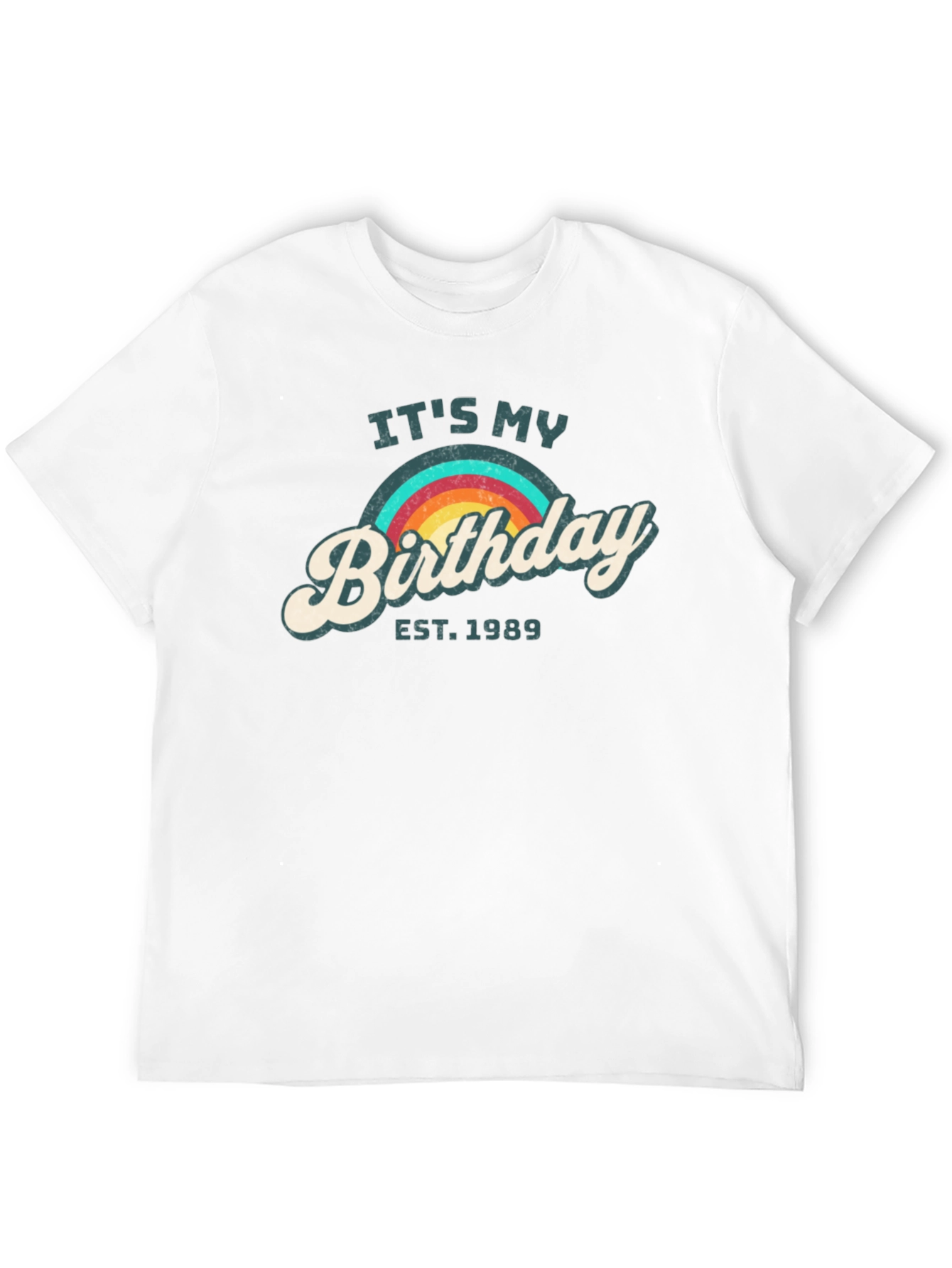 Retro Birthday EST. 1989 Rainbow Tee