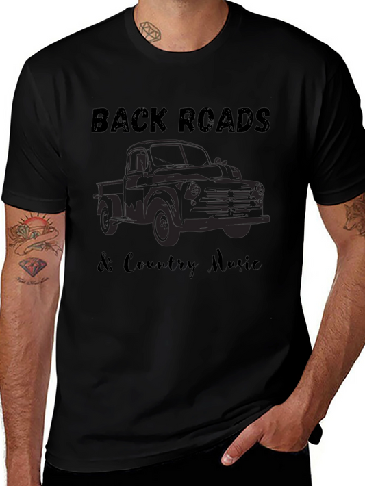 Back Roads & Country Music Graphic T-Shirt