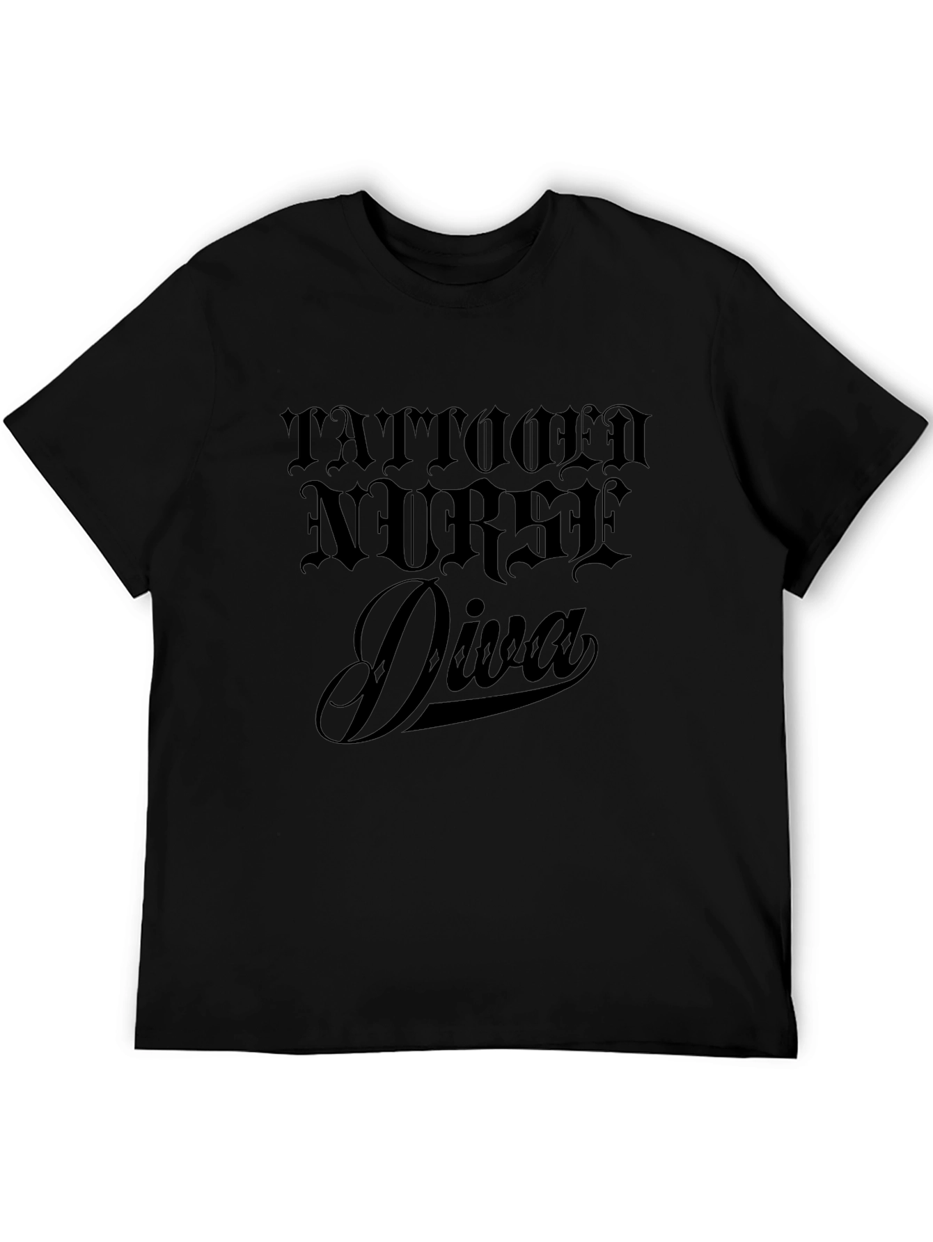 Tattooed Nurse Diva Black Graphic Tee