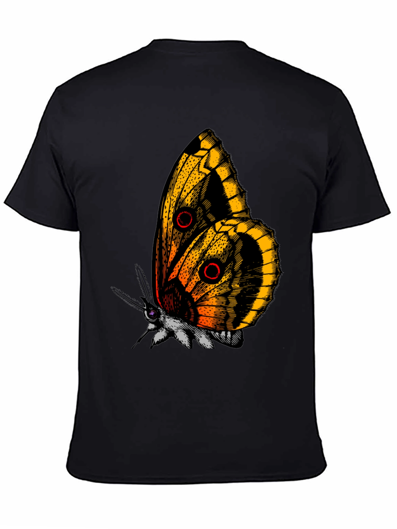 Butterfly Graphic Tee - Black Cotton T-Shirt