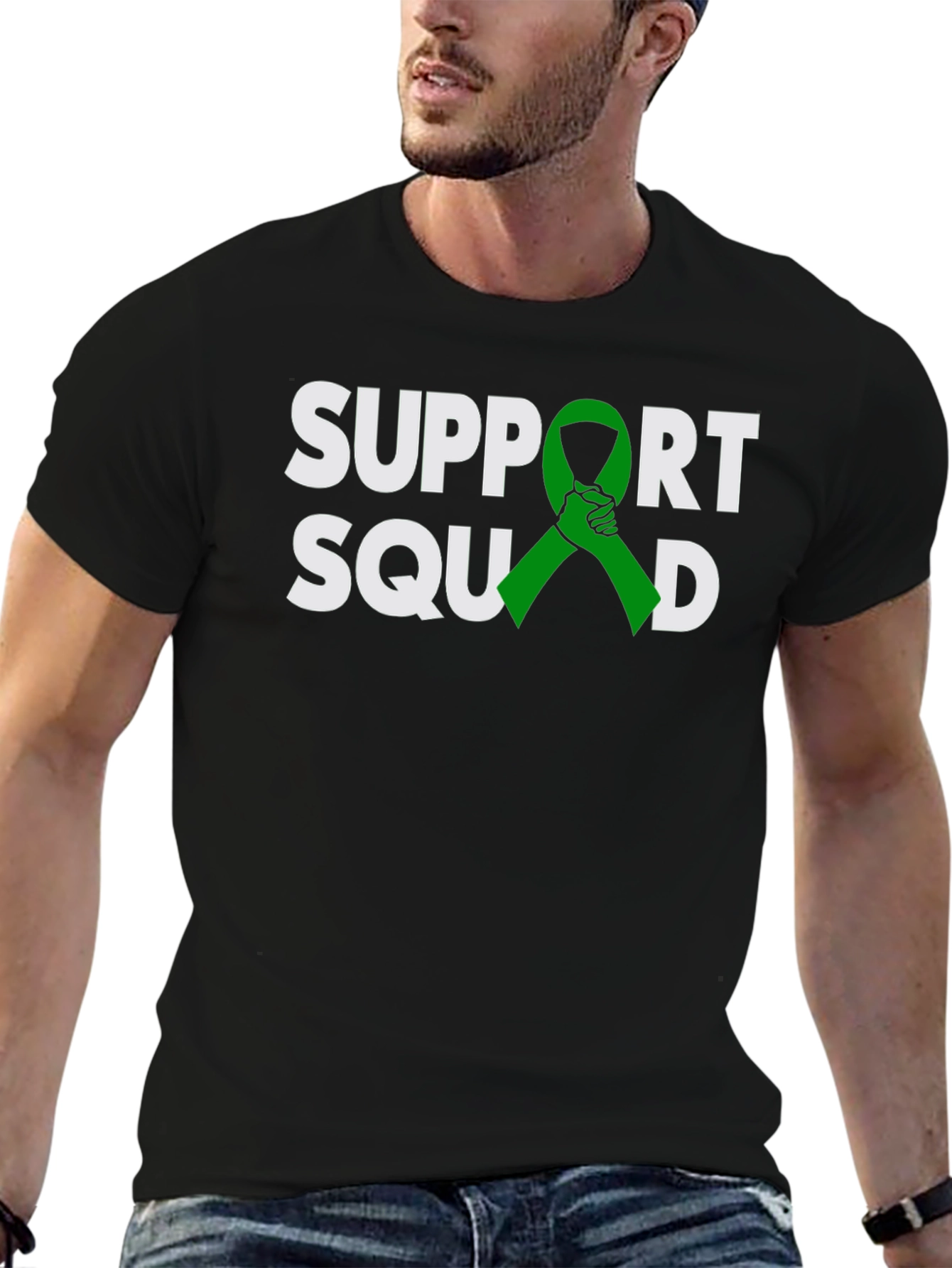 Support Squad Green Ribbon Graphic T-Shirt