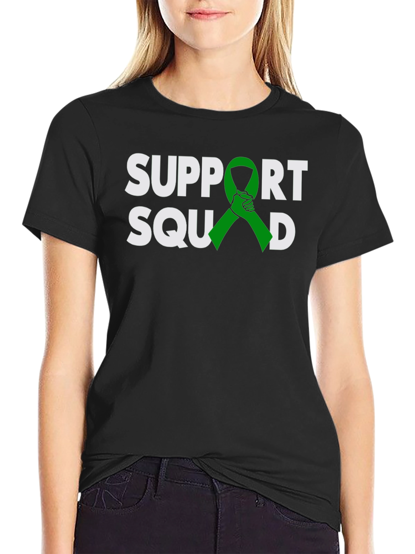 Support Squad Green Ribbon Graphic T-Shirt