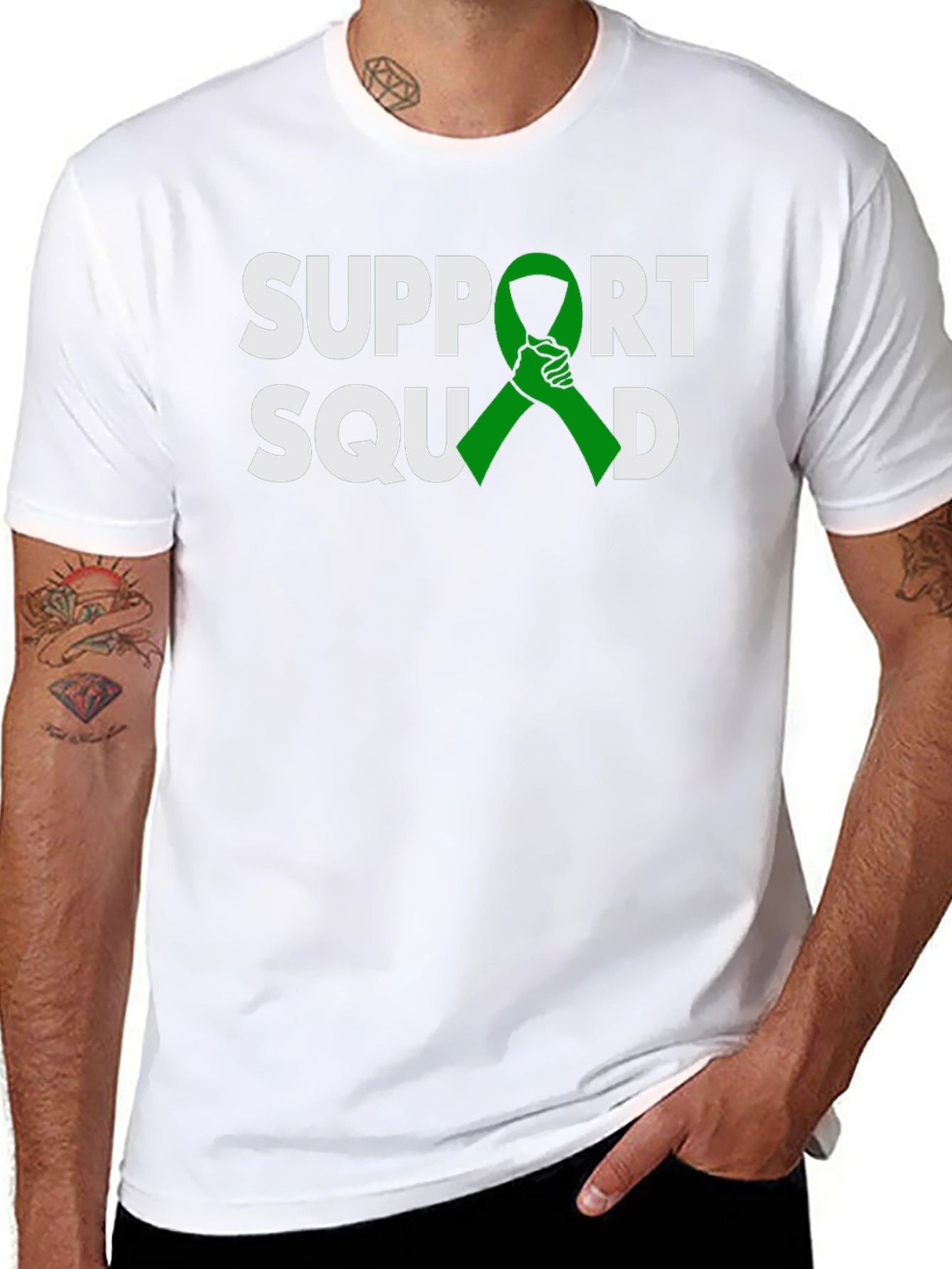 Support Squad Green Ribbon Graphic T-Shirt