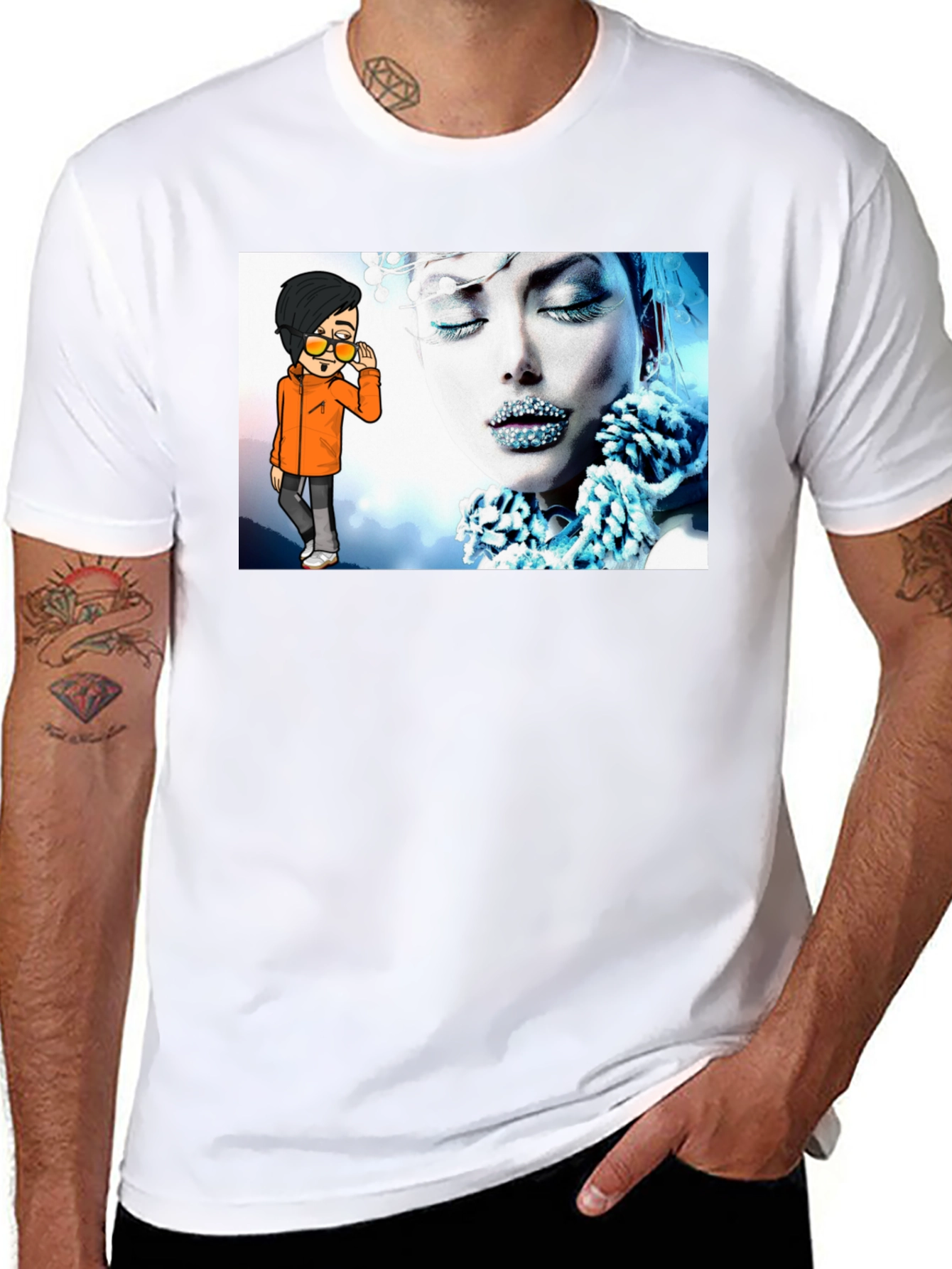 Unique Graphic Print Black T-Shirt
