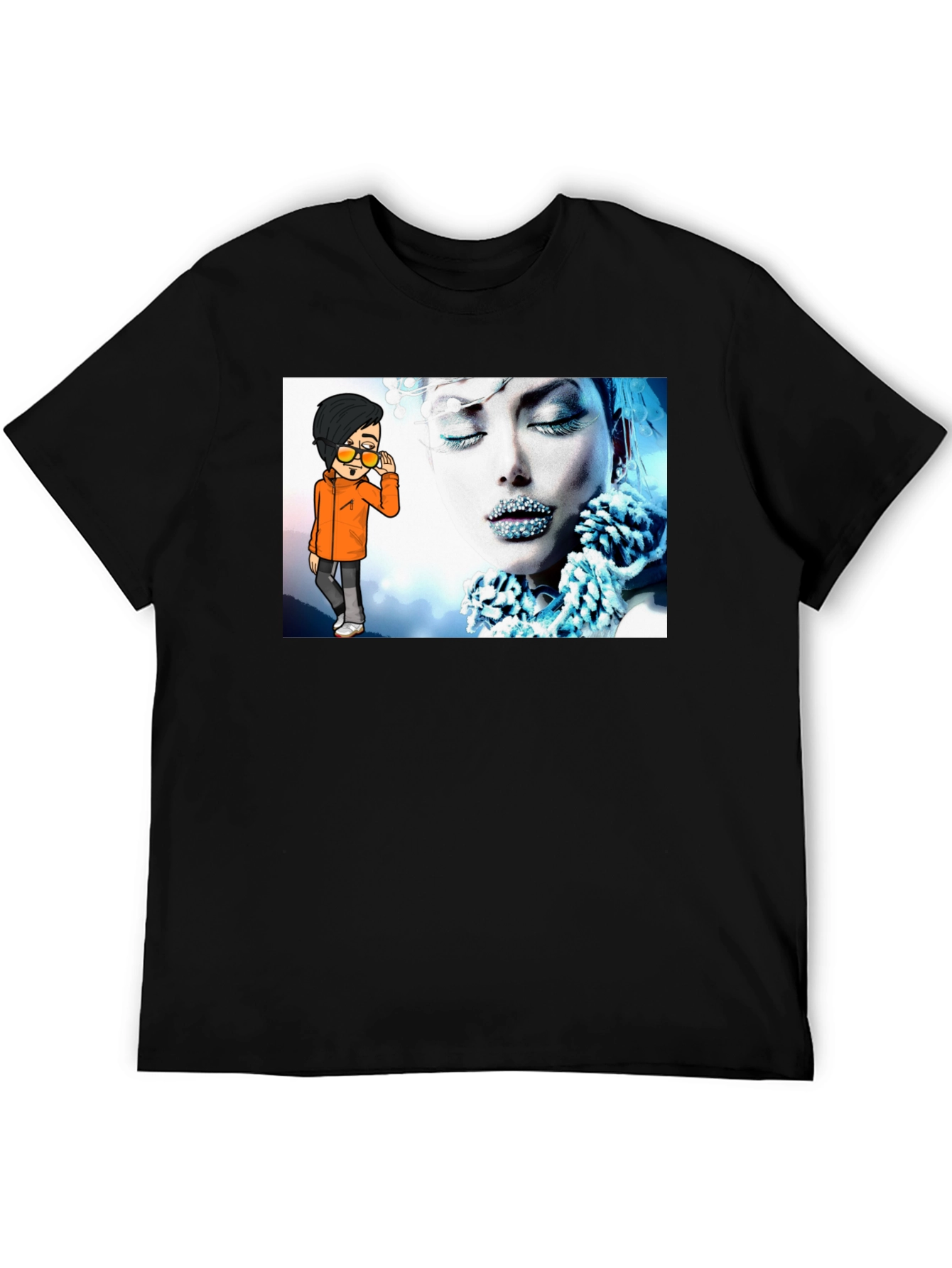 Unique Graphic Print Black T-Shirt