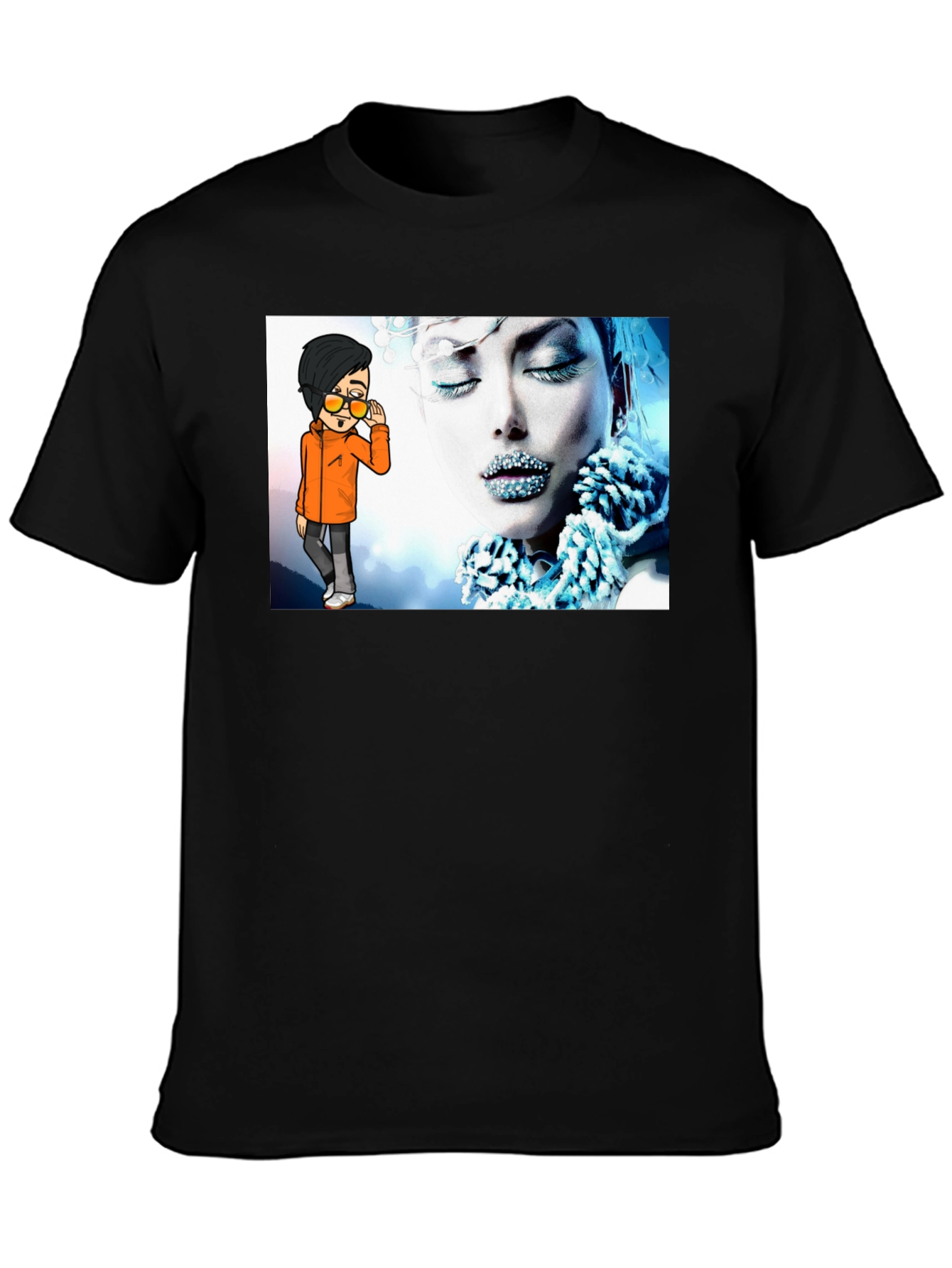 Unique Graphic Print Black T-Shirt