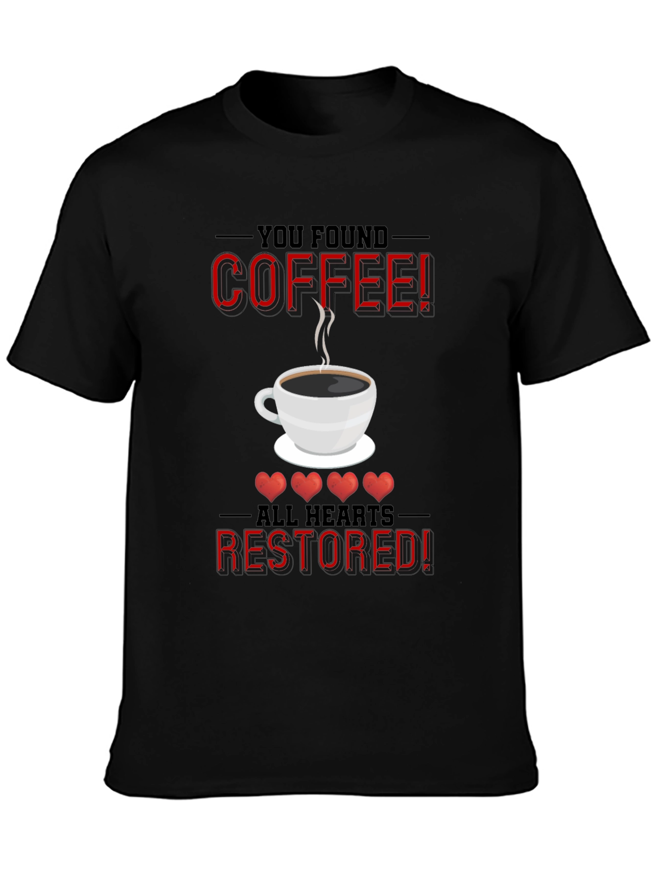 Coffee Restored Hearts Graphic T-Shirt