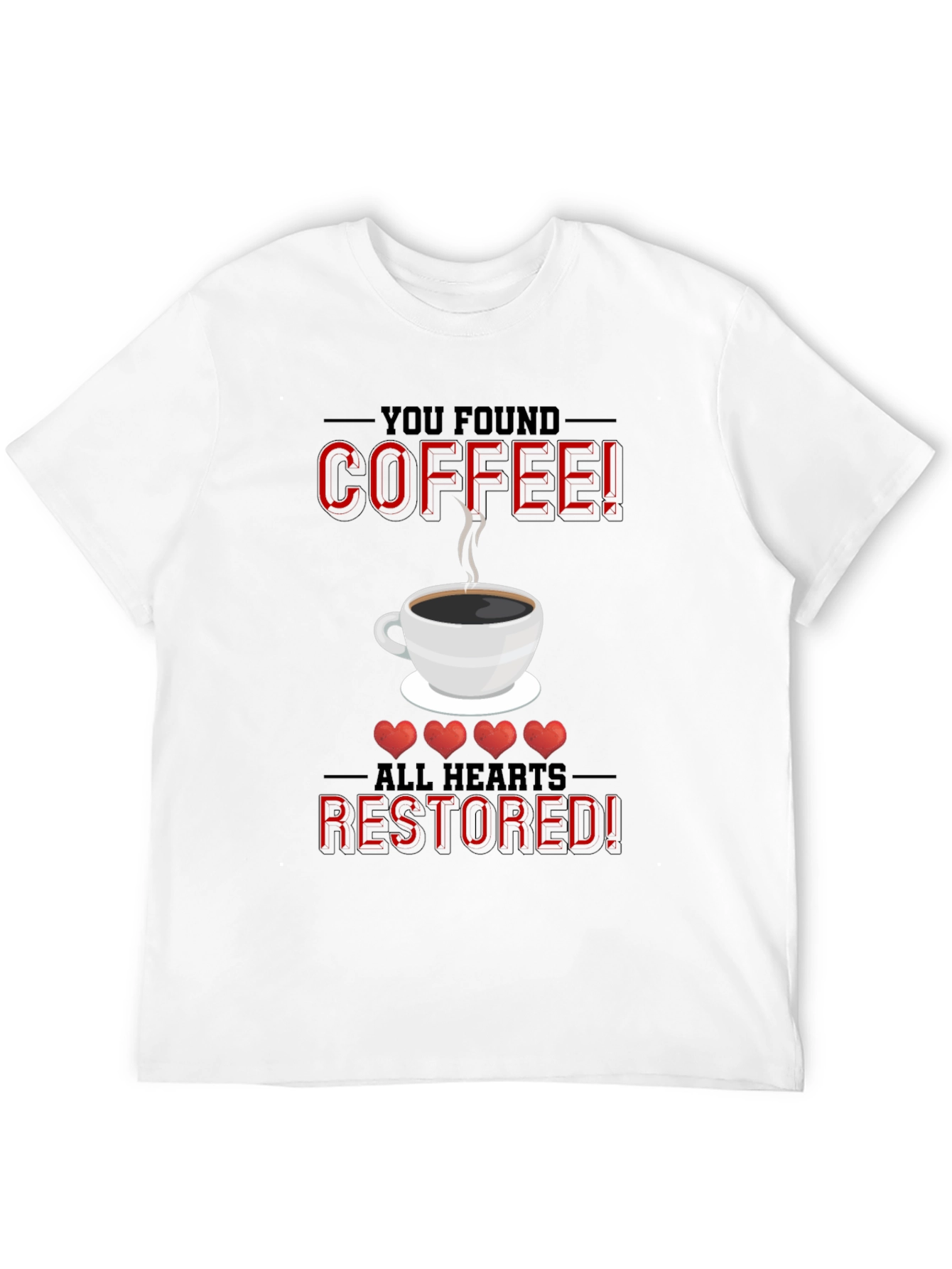 Coffee Restored Hearts Graphic T-Shirt
