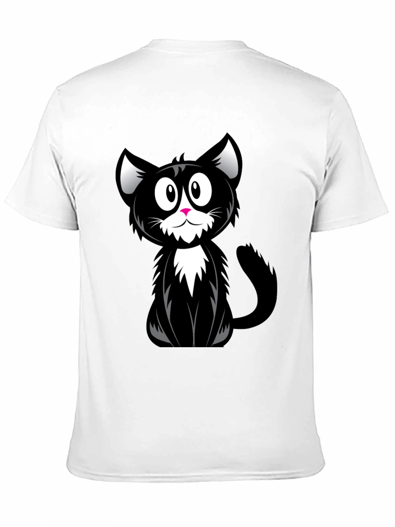 Cartoon Black Cat Graphic T-Shirt