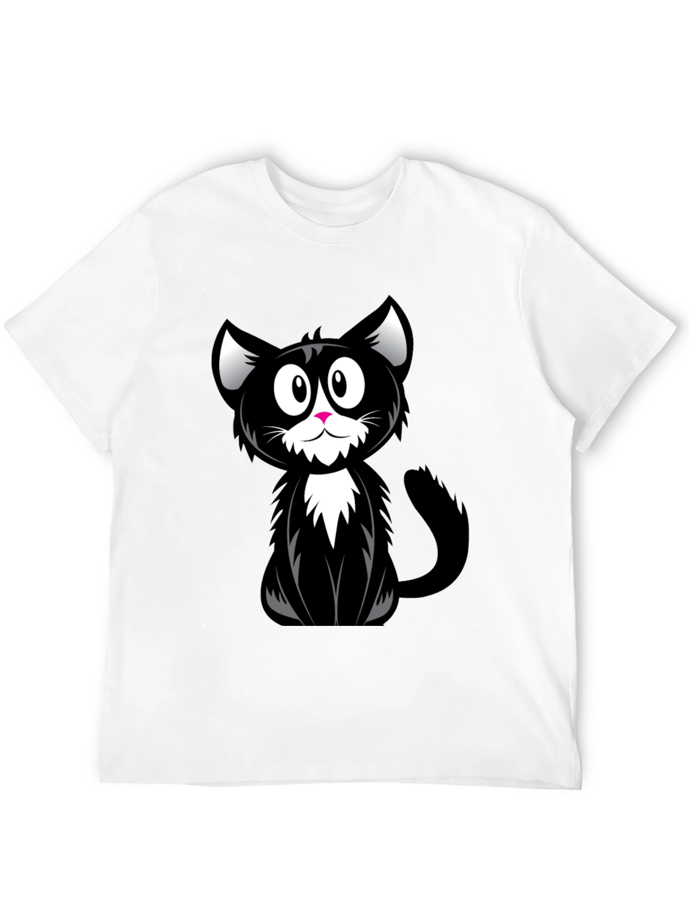 Cartoon Black Cat Graphic T-Shirt