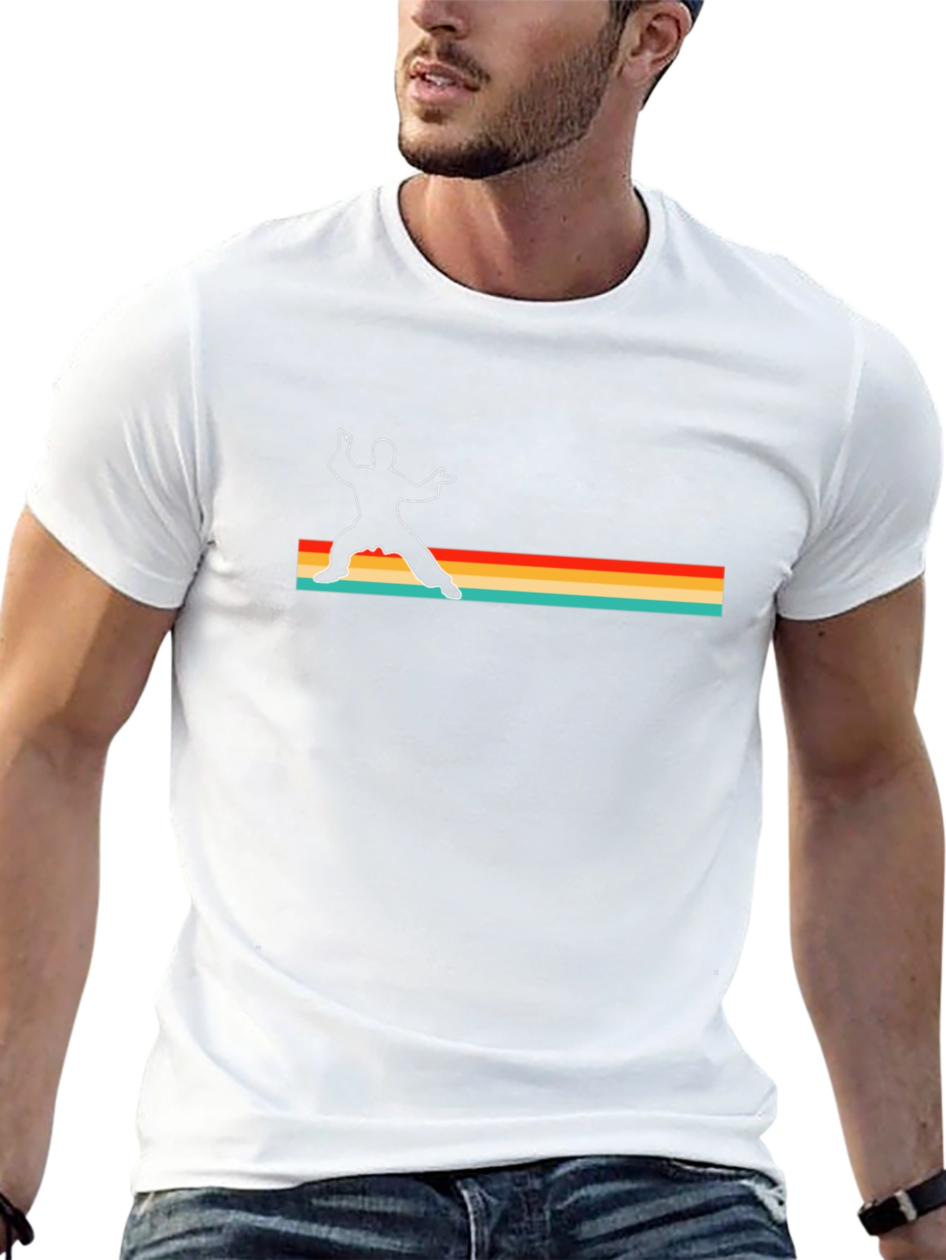 Retro Martial Arts Graphic Tee - Black
