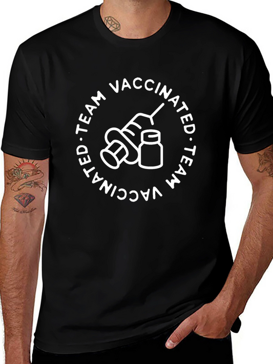 Vaccinated Team Black Graphic Tee