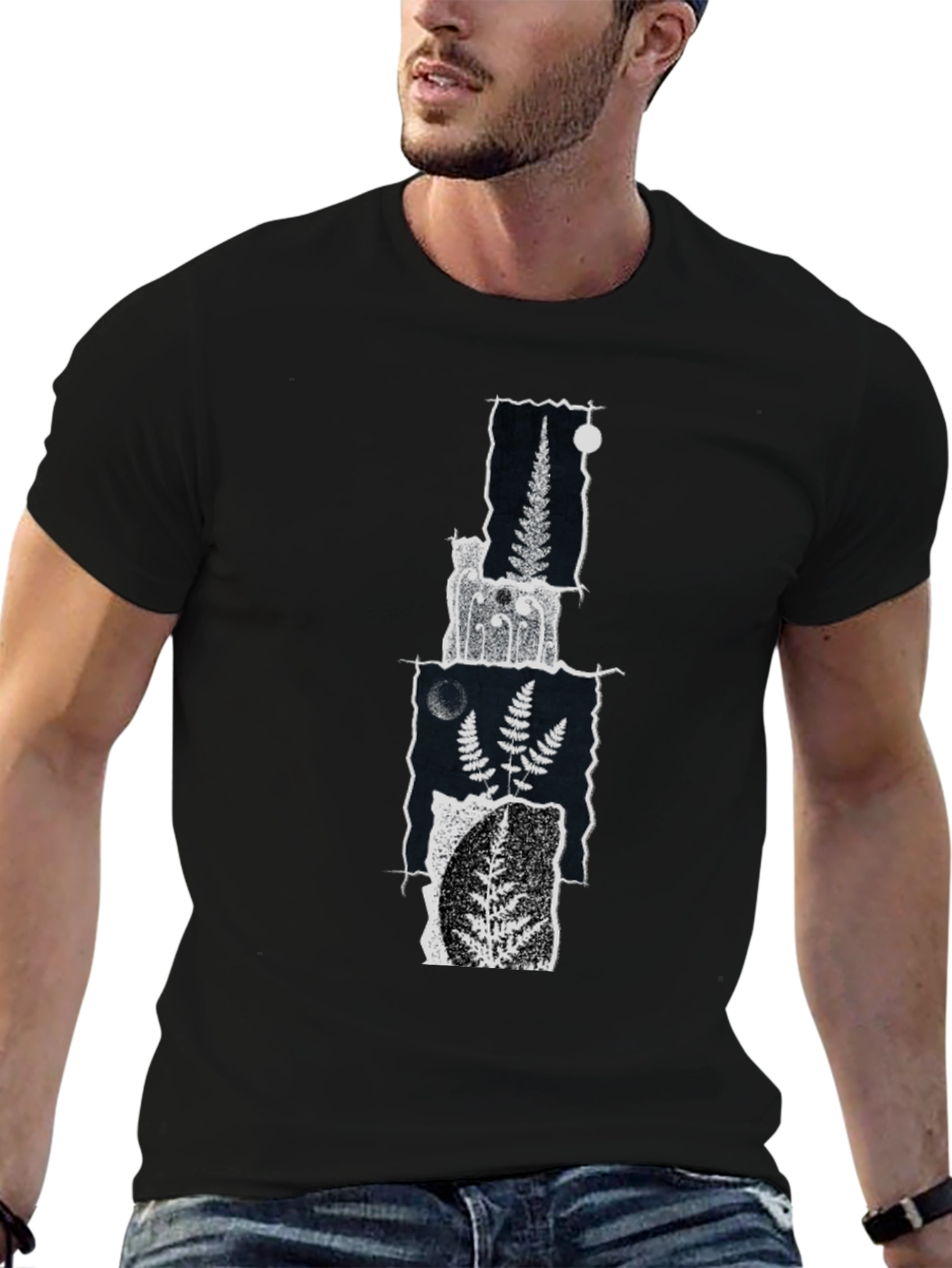Botanical Collage Graphic Tee - Black