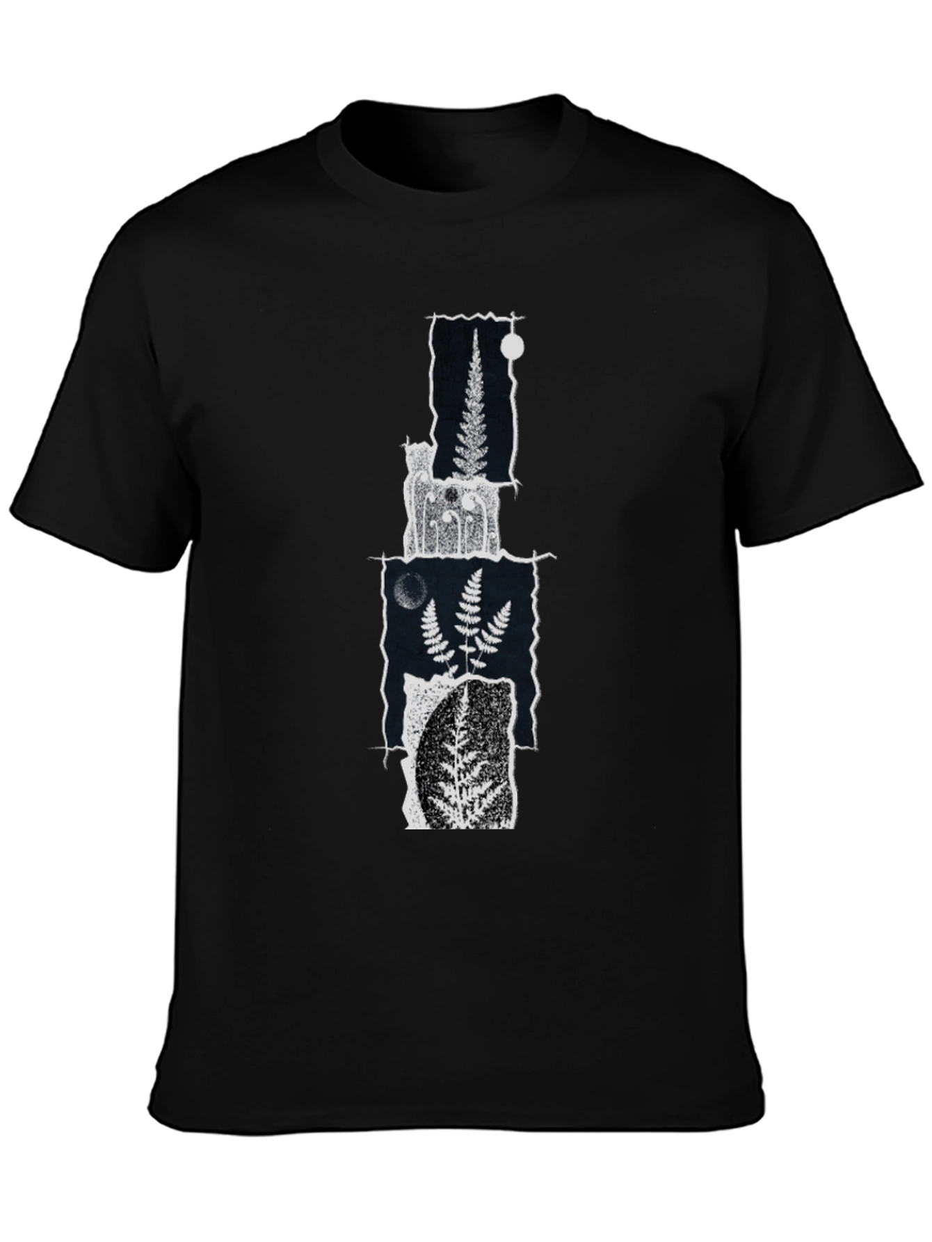 Botanical Collage Graphic Tee - Black