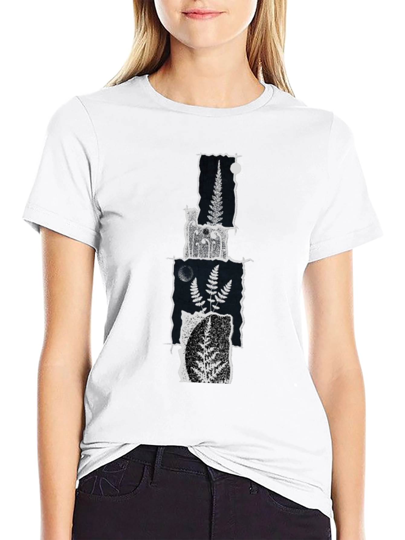 Botanical Collage Graphic Tee - Black