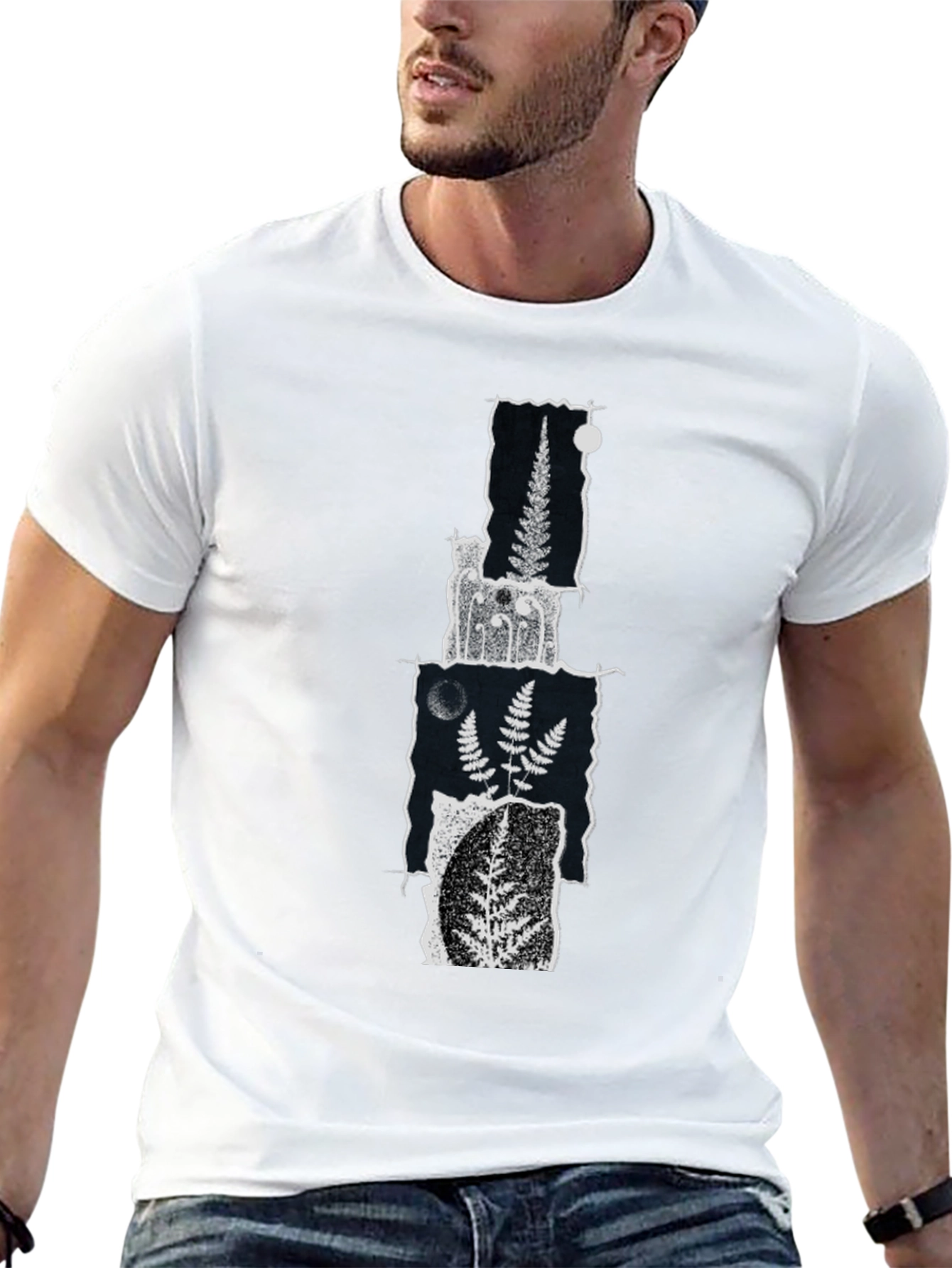 Botanical Collage Graphic Tee - Black