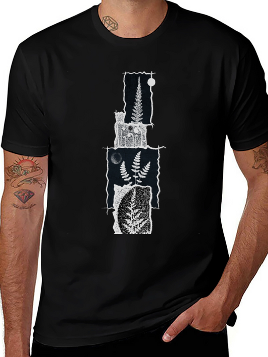 Botanical Collage Graphic Tee - Black