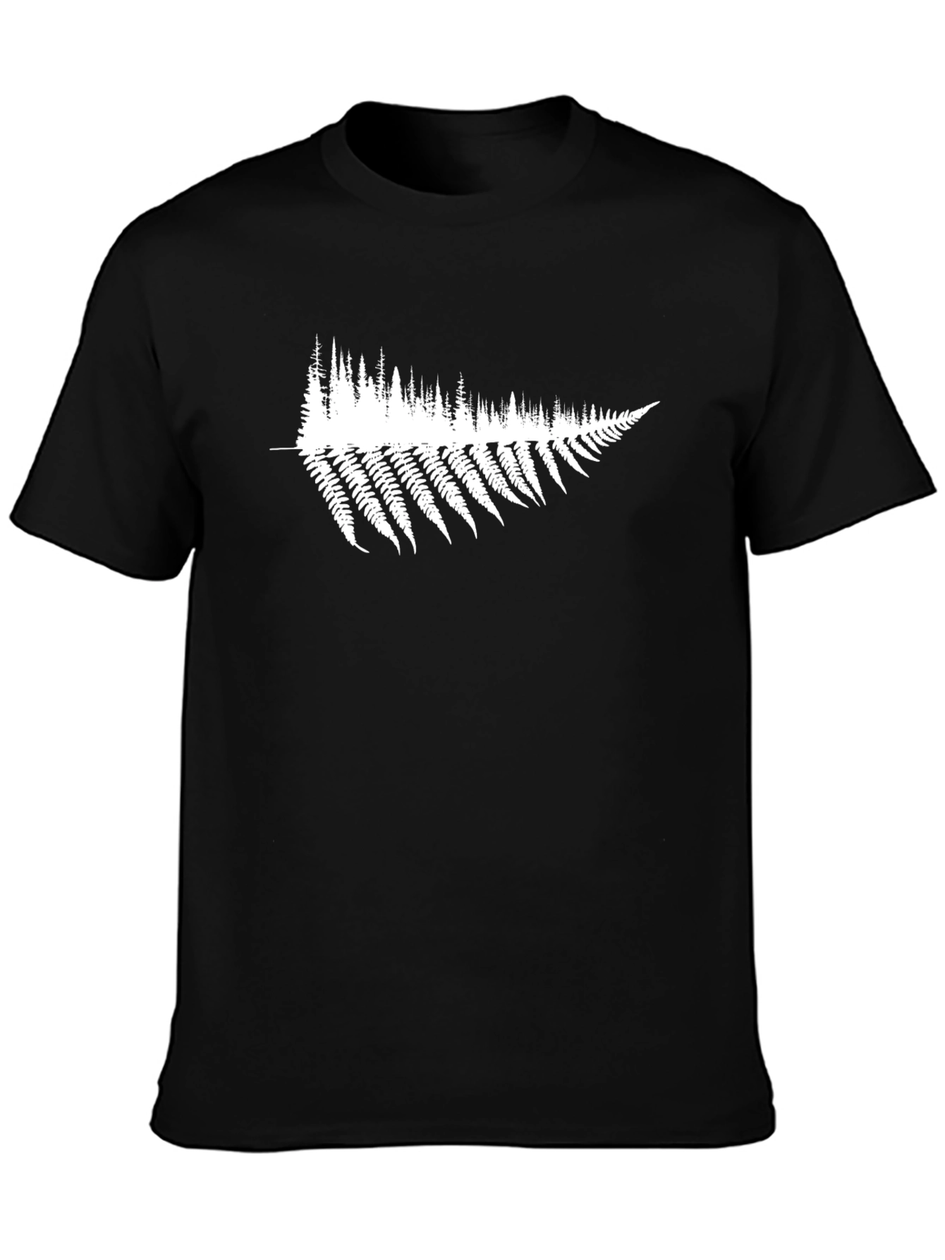 Black Tee with Fern & Forest Graphic