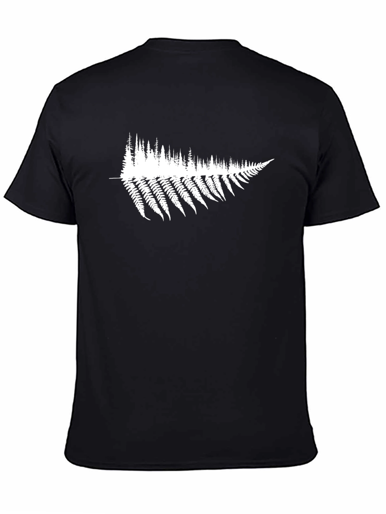 Black Tee with Fern & Forest Graphic