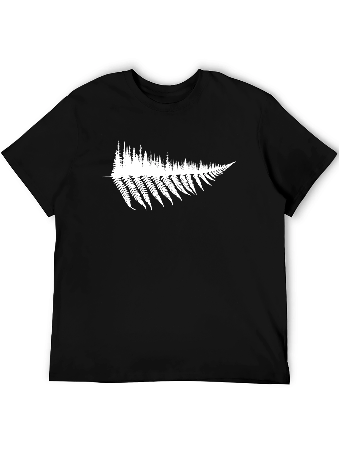 Black Tee with Fern & Forest Graphic