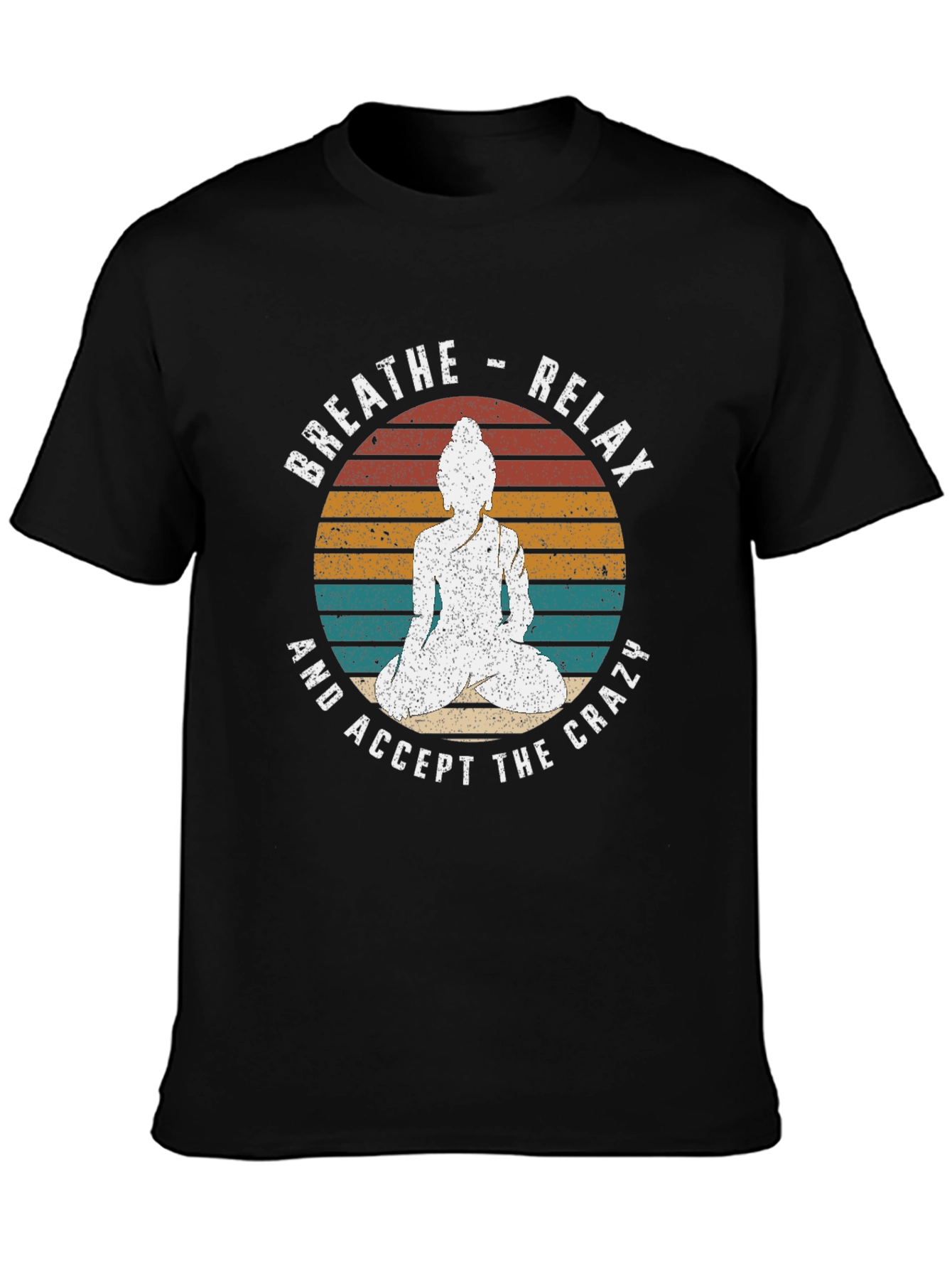 Breathe Relax Buddha Graphic Tee - Black T-Shirt