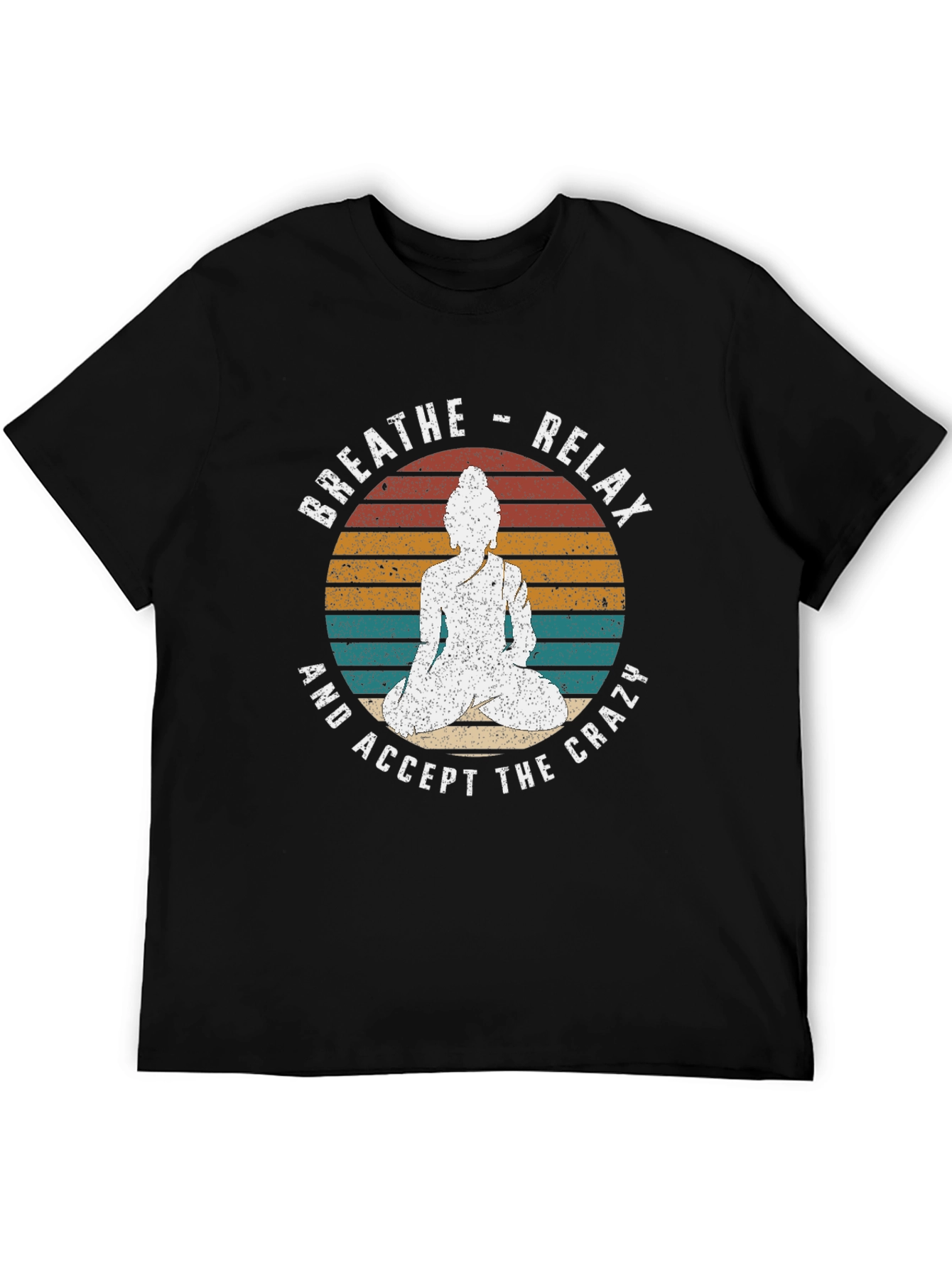 Breathe Relax Buddha Graphic Tee - Black T-Shirt