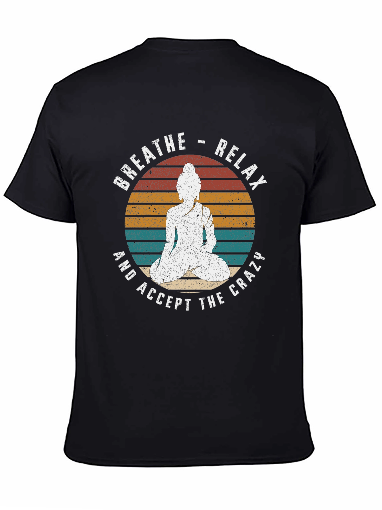 Breathe Relax Buddha Graphic Tee - Black T-Shirt