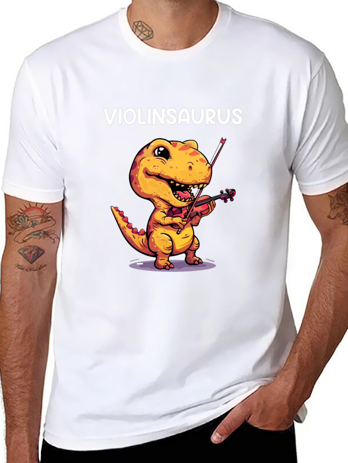 Violinsaurus T-Shirt - Dinosaur Violinist!