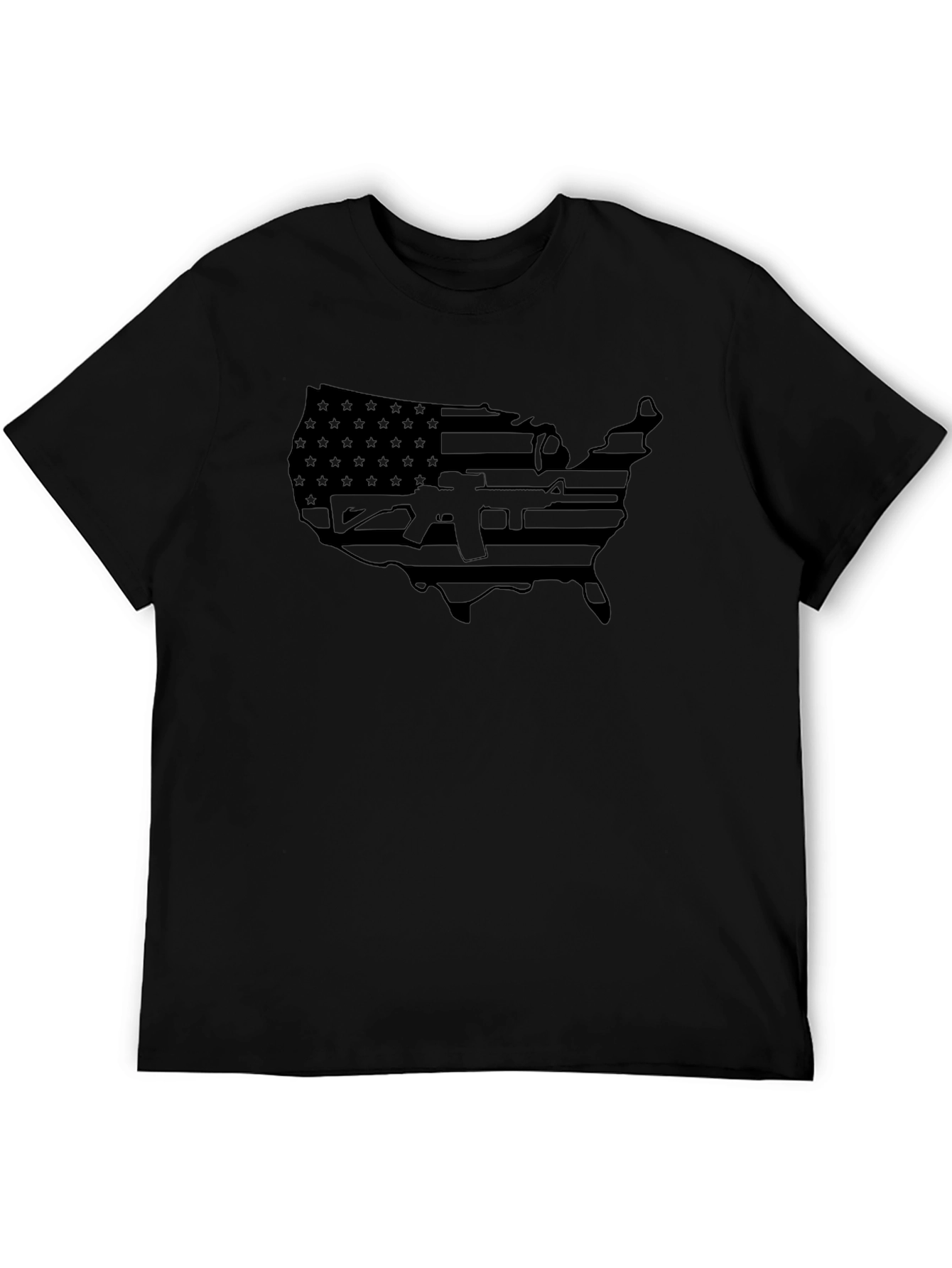 USA Flag Gun Graphic T-Shirt