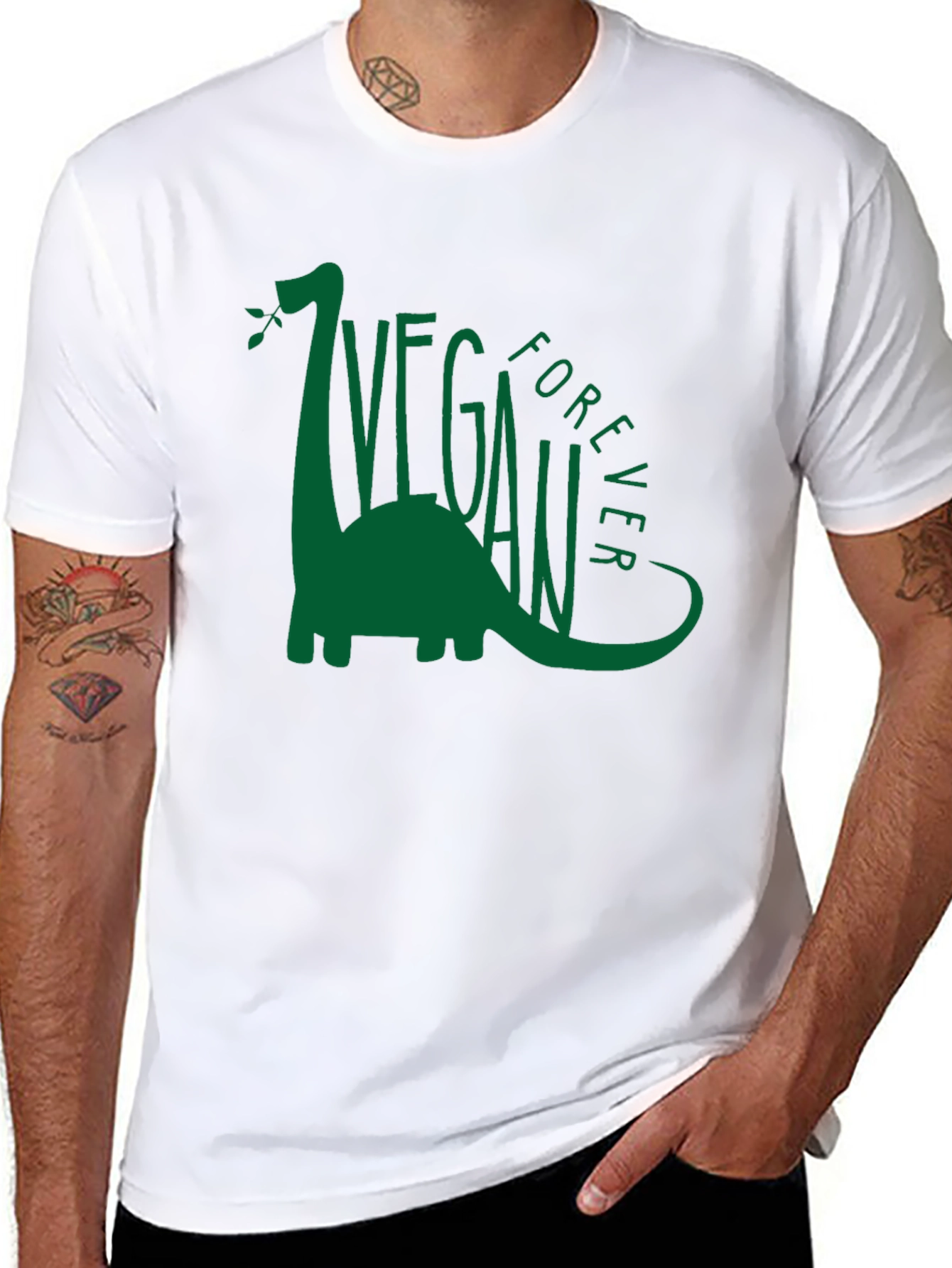 Vegan Forever Dinosaur Graphic Tee