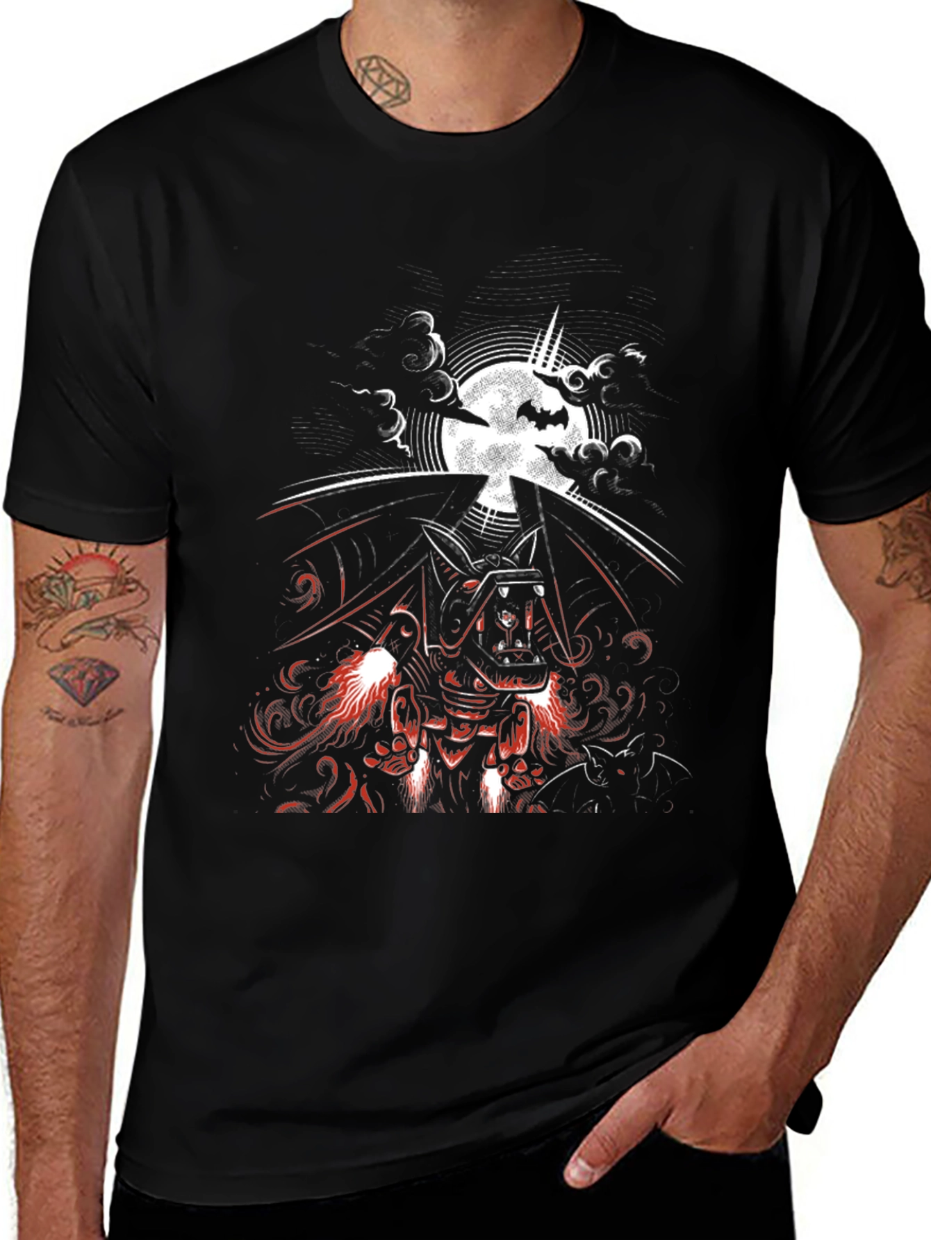 Black Vampire Bat Graphic Tee