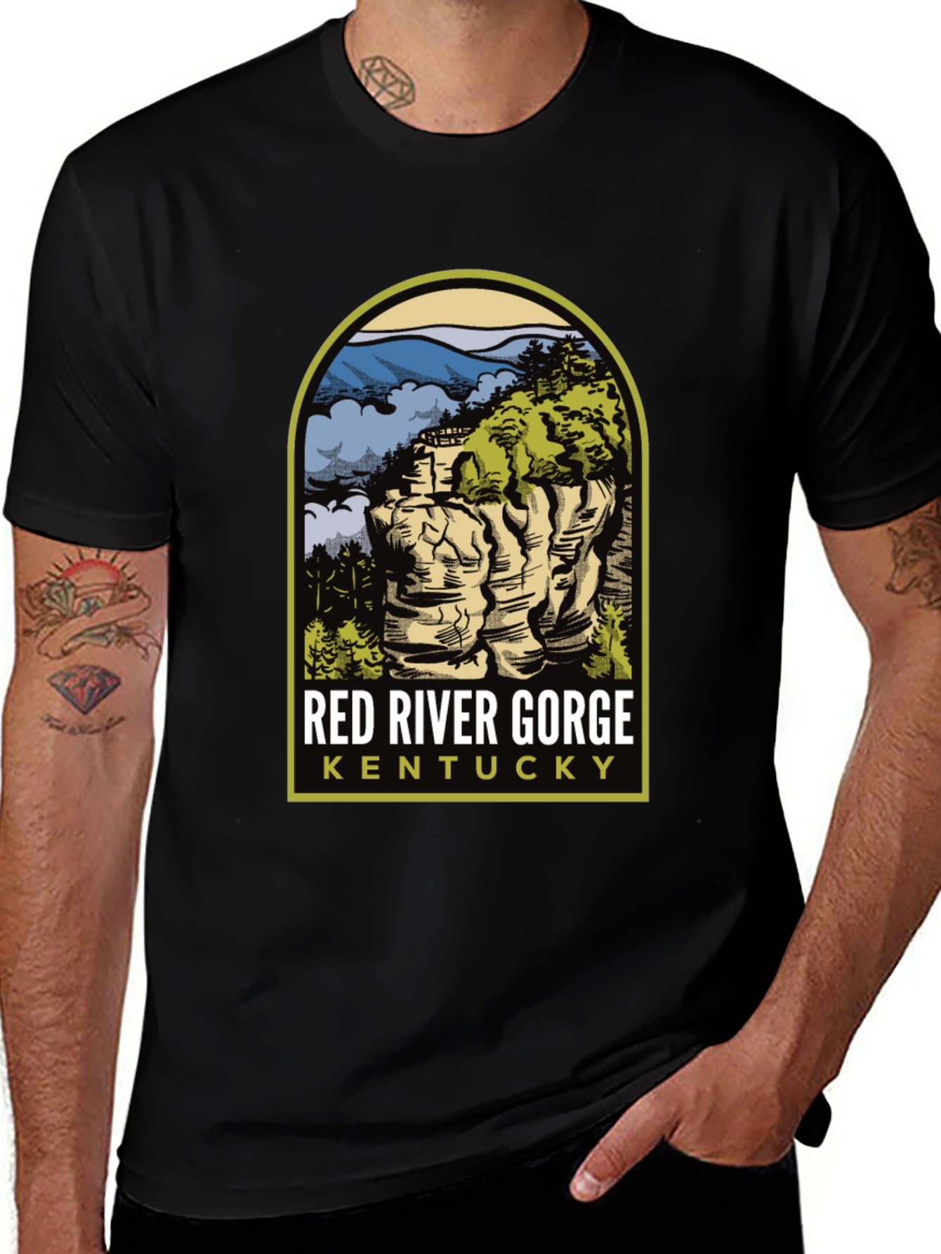 Red River Gorge Kentucky Black T-Shirt