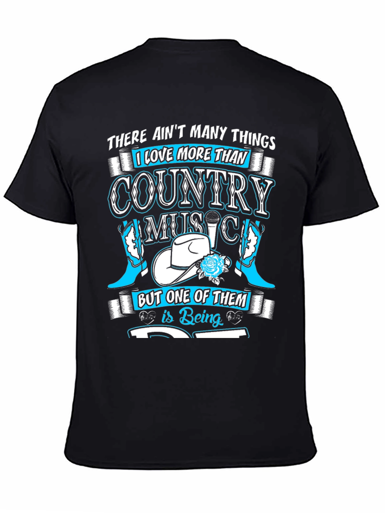 Country Music Lover Black T-Shirt