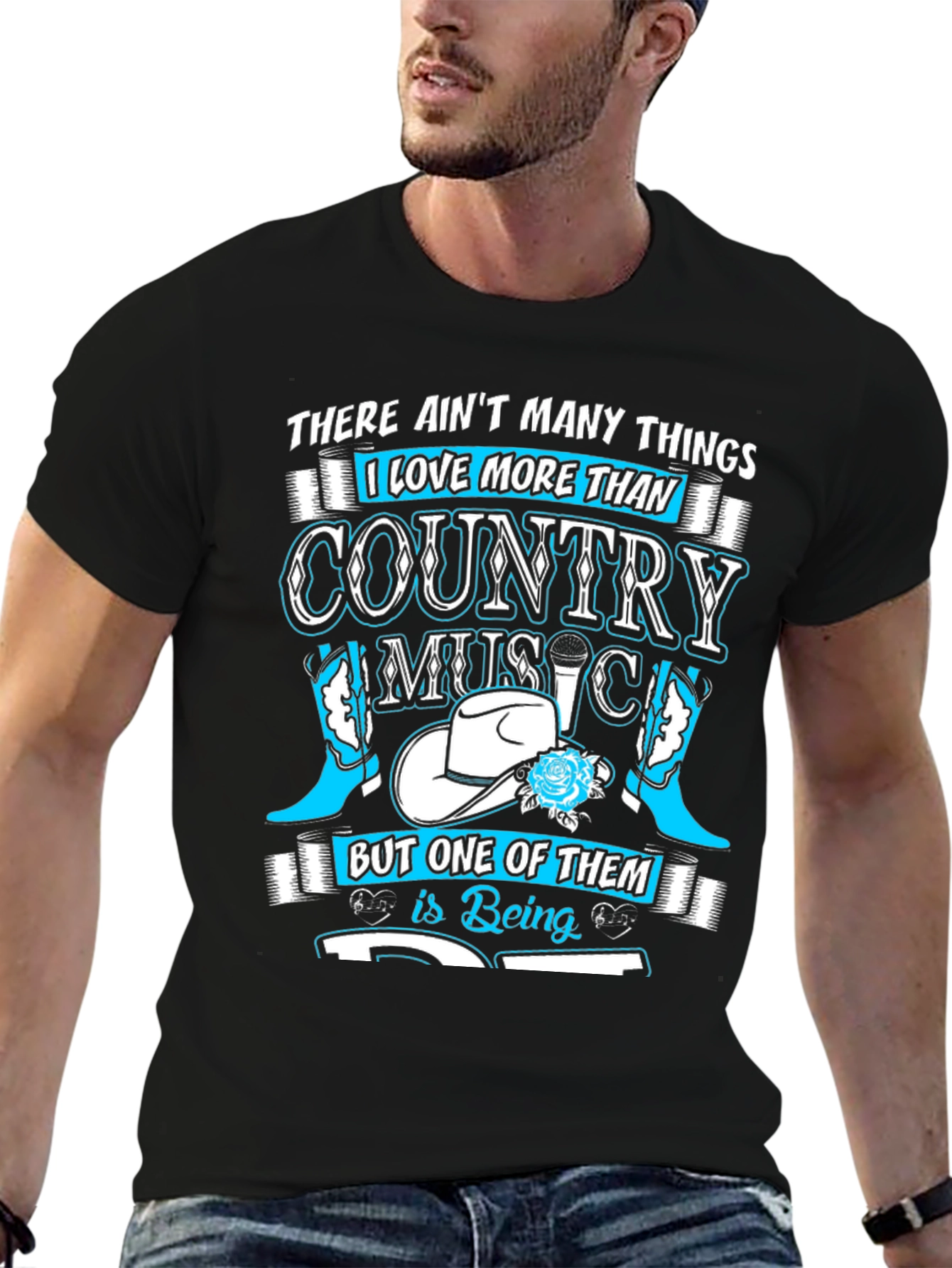 Country Music Lover Black T-Shirt