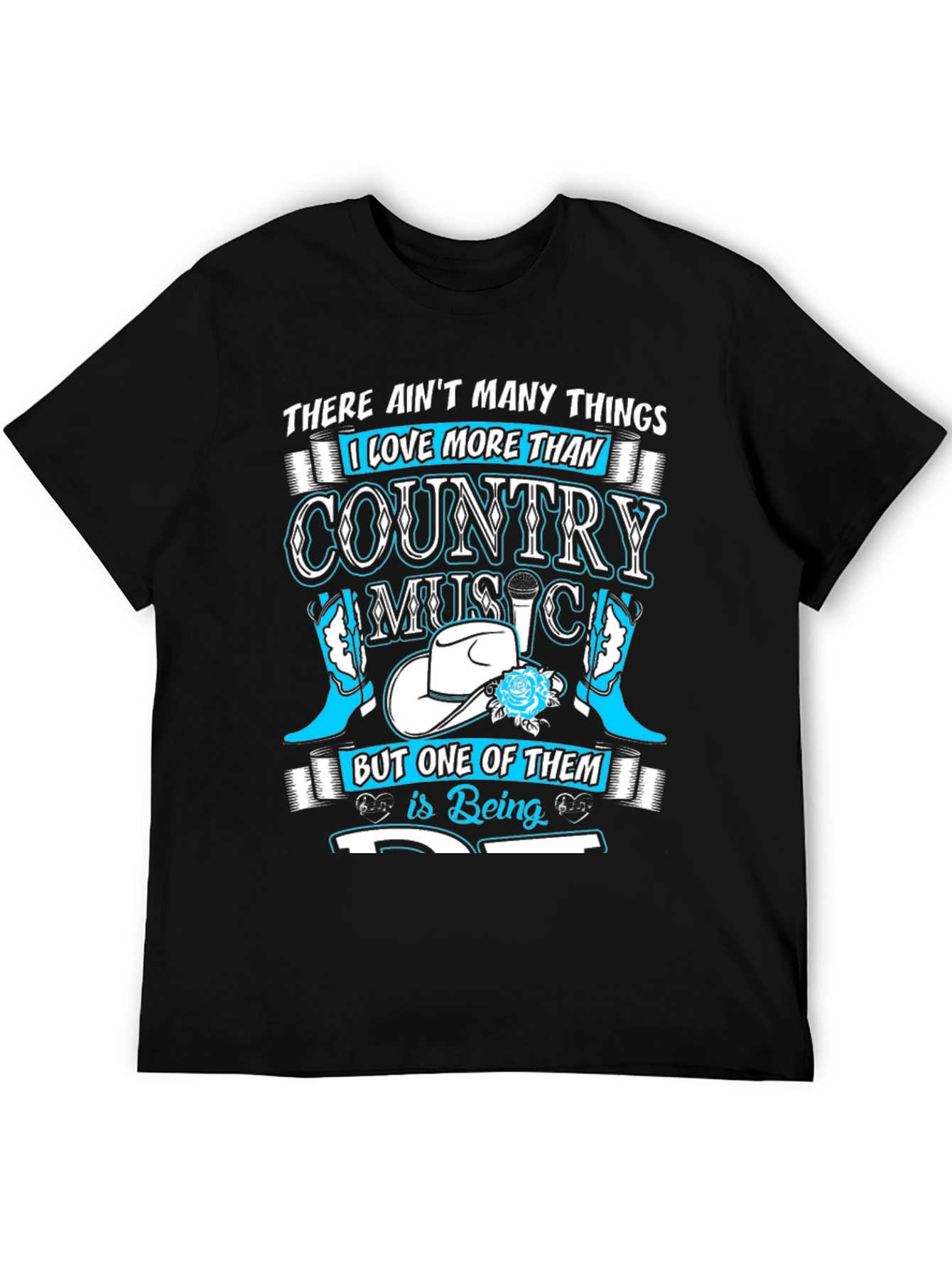 Country Music Lover Black T-Shirt