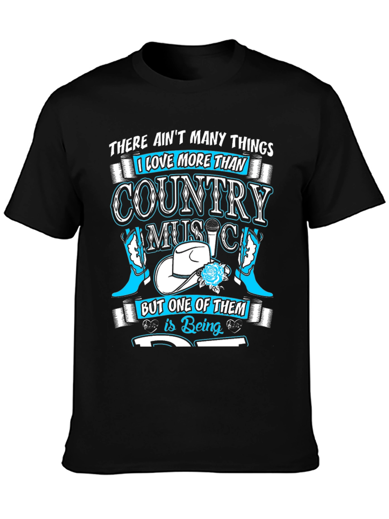 Country Music Lover Black T-Shirt