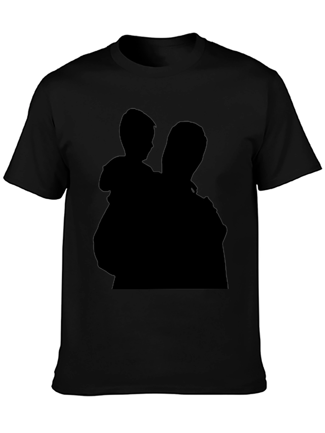 Silhouette Father & Child Black T-Shirt
