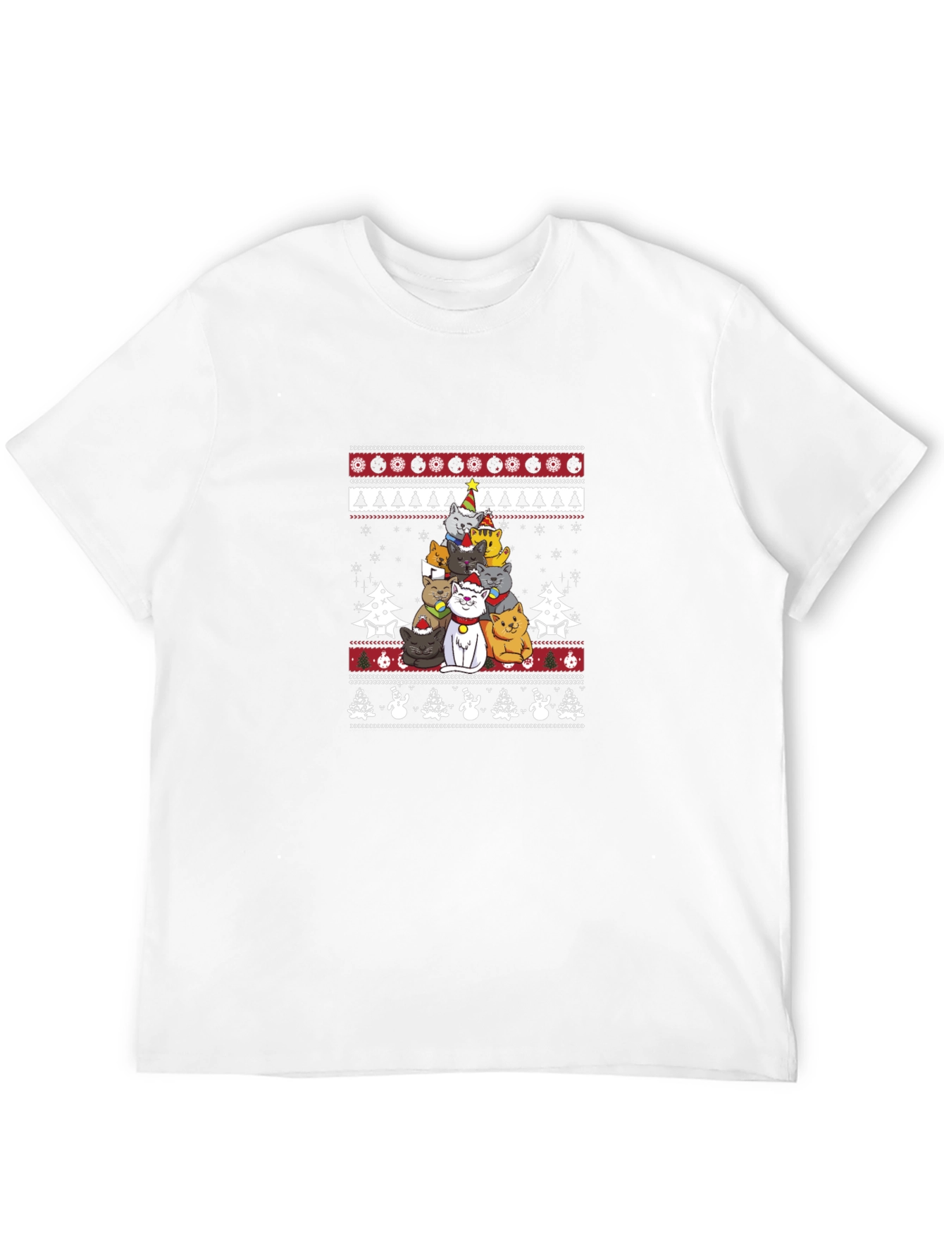 Christmas Cats T-Shirt Ugly Sweater Style