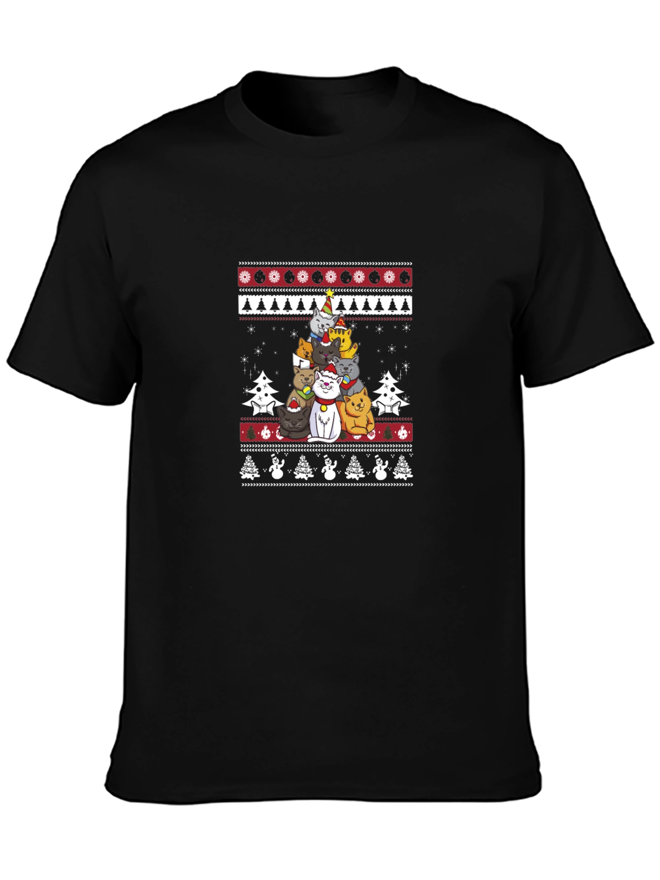 Christmas Cats T-Shirt Ugly Sweater Style