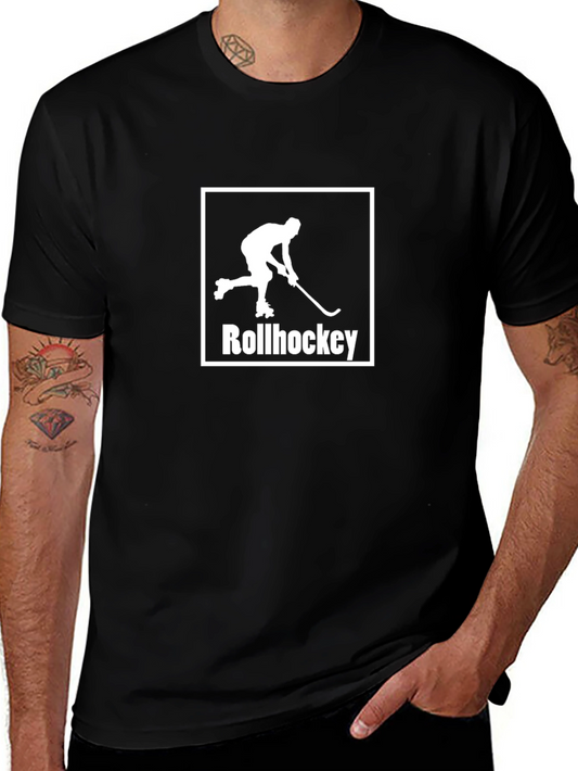 Rollhockey Graphic T-Shirt - Sporty Black Tee