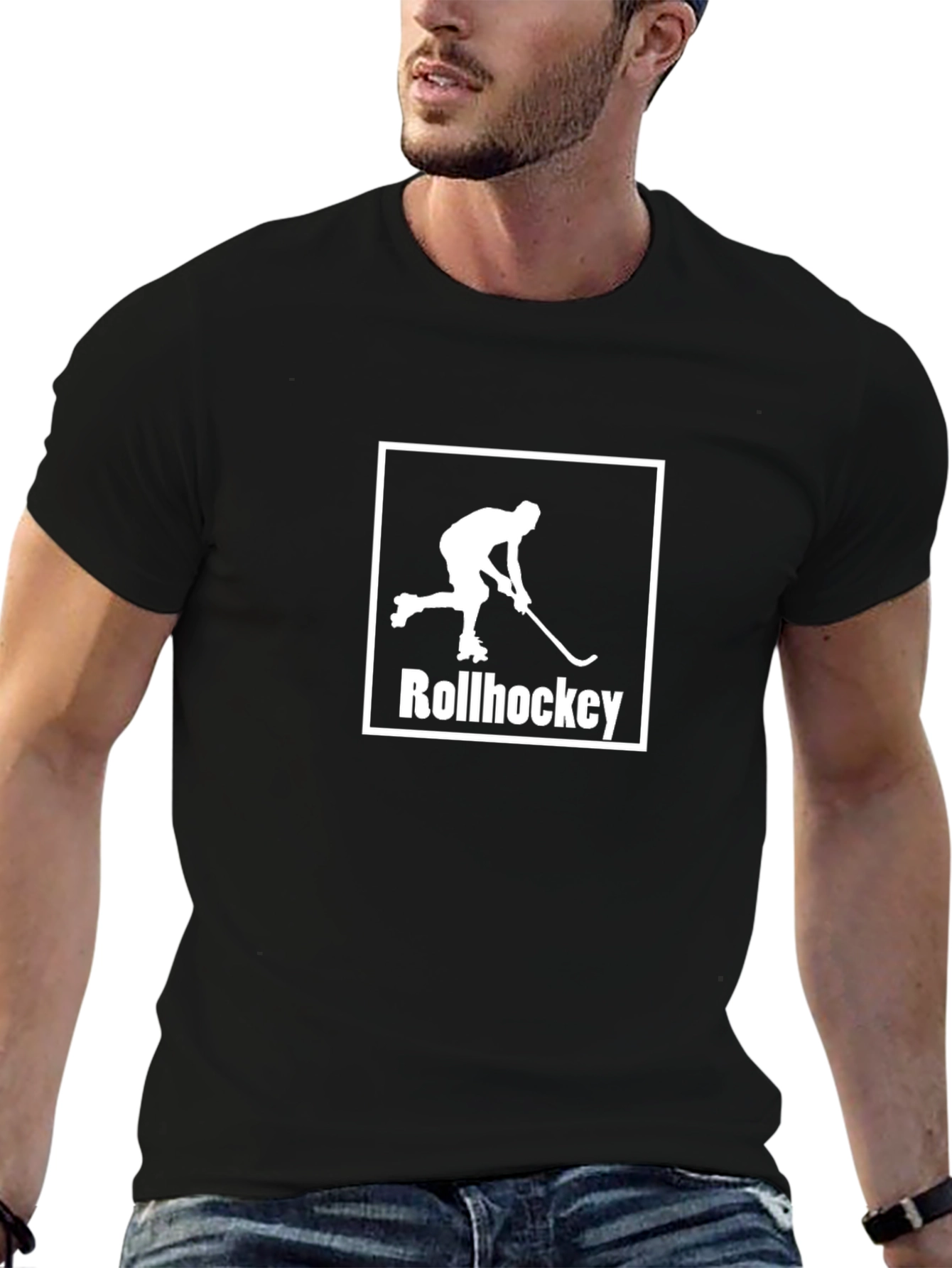 Rollhockey Graphic T-Shirt - Sporty Black Tee