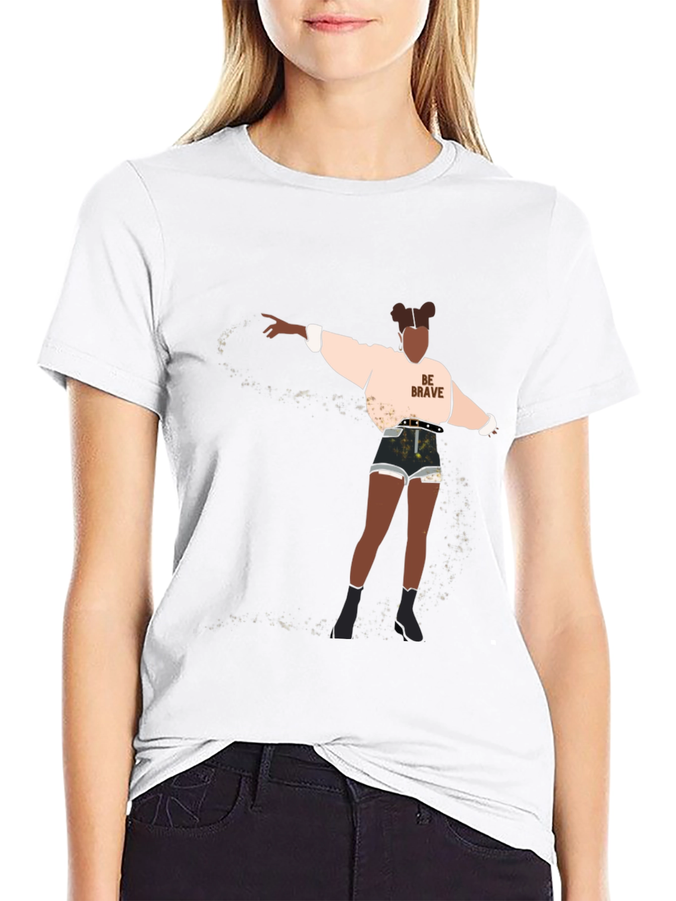 Be Brave Graphic Tee - Black Cotton Blend
