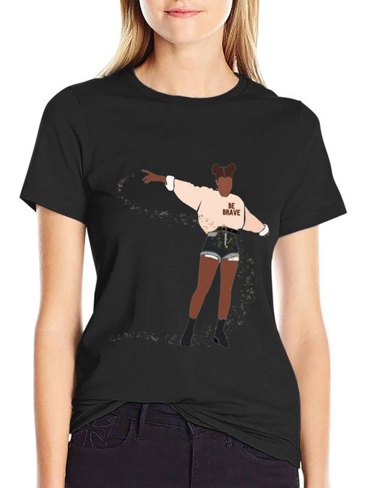 Be Brave Graphic Tee - Black Cotton Blend