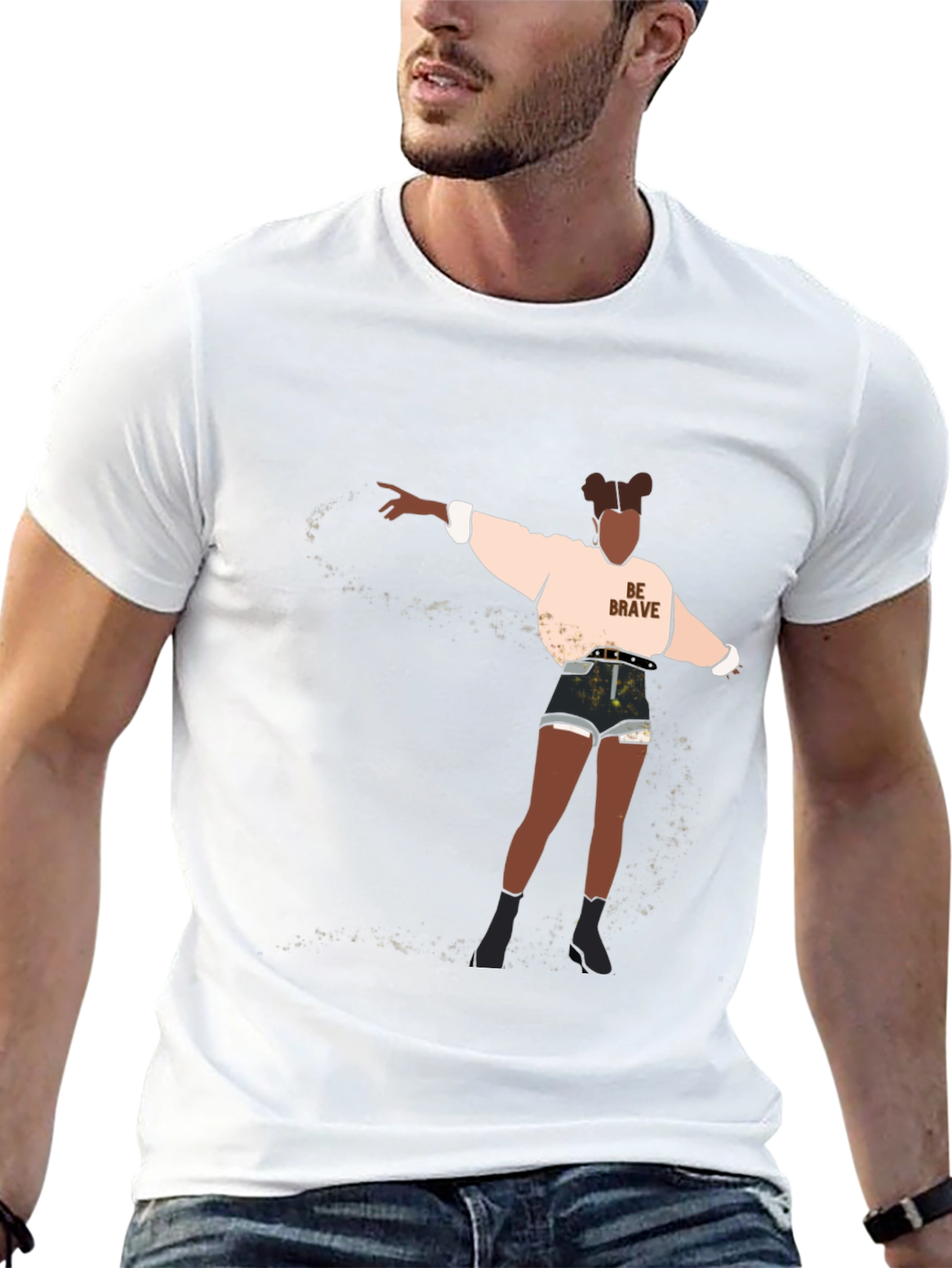 Be Brave Graphic Tee - Black Cotton Blend